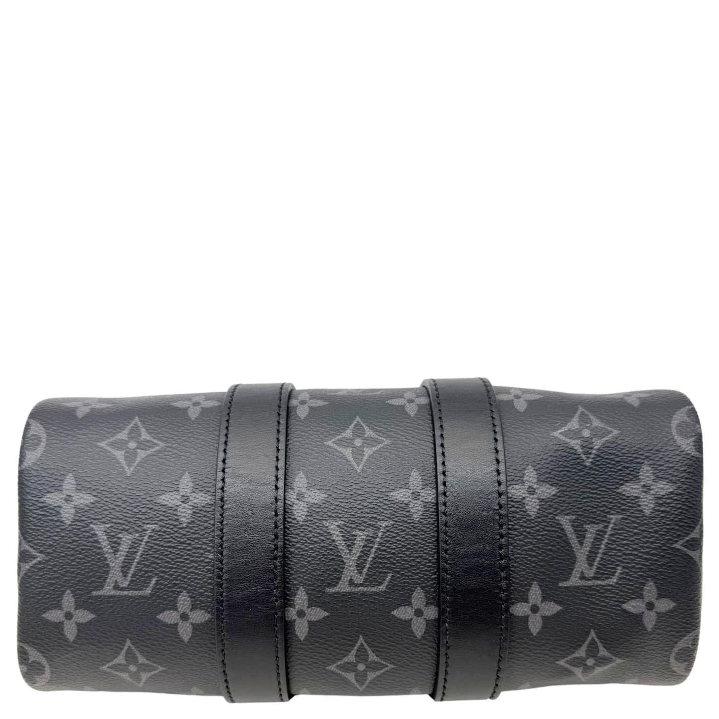 LOUIS VUITTON Keepall 25 Bandouliere Monogram Eclipse Reverse Canvas Satchel Bag Black