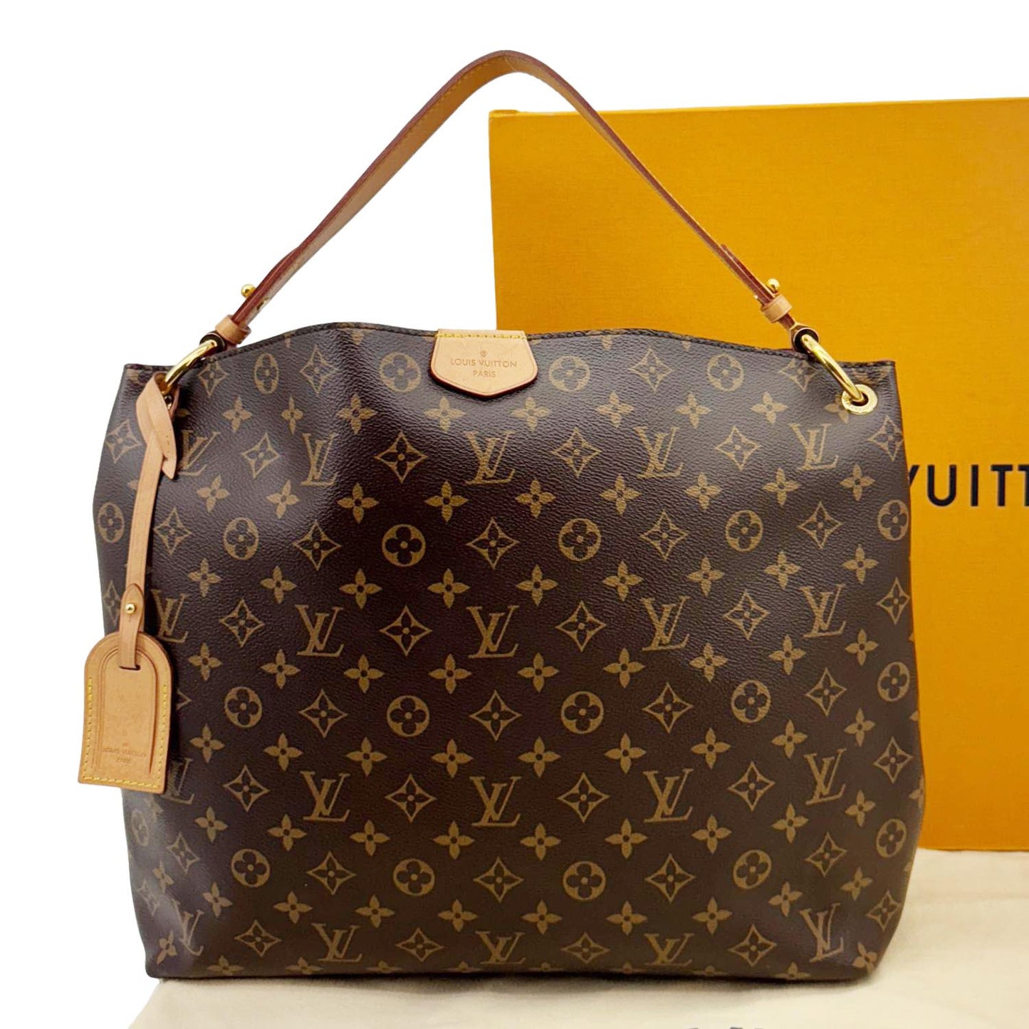 LOUIS VUITTON Graceful MM Monogram Canvas Shoulder Bag Brown