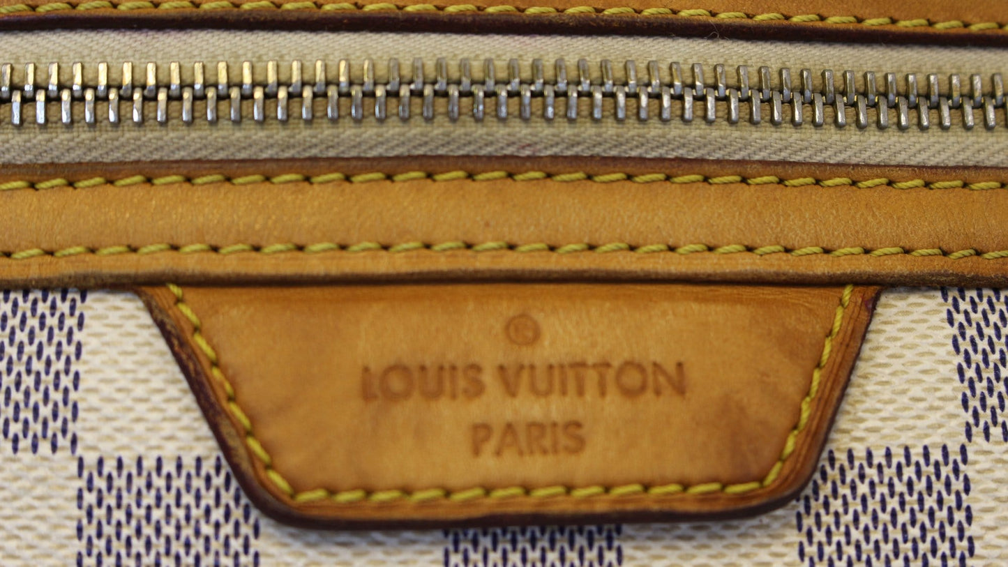 LOUIS VUITTON Damier Azur Evora MM Tote Shoulder Bag