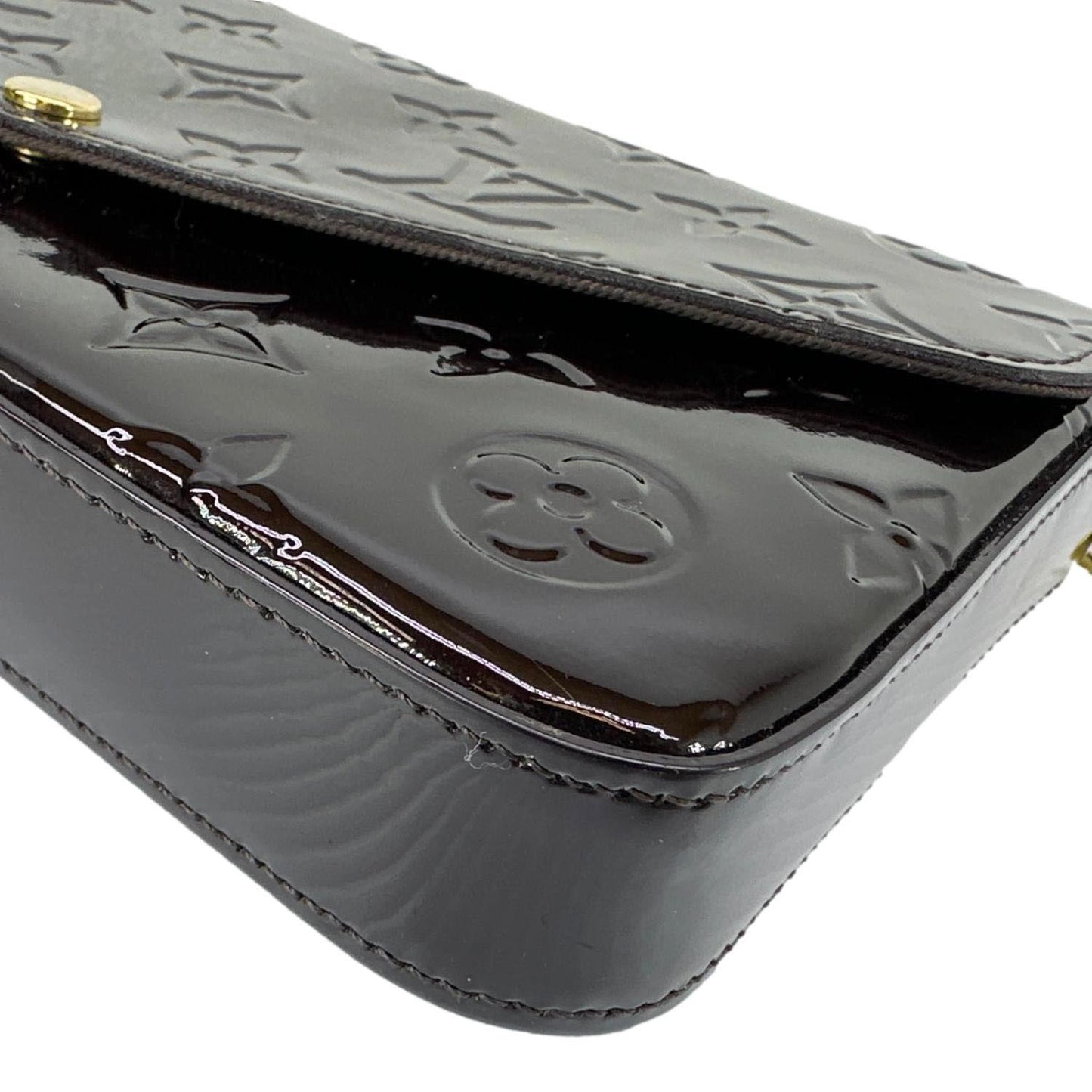 LOUIS VUITTON Felicie Pochette Monogram Vernis Shoulder Bag Amarante