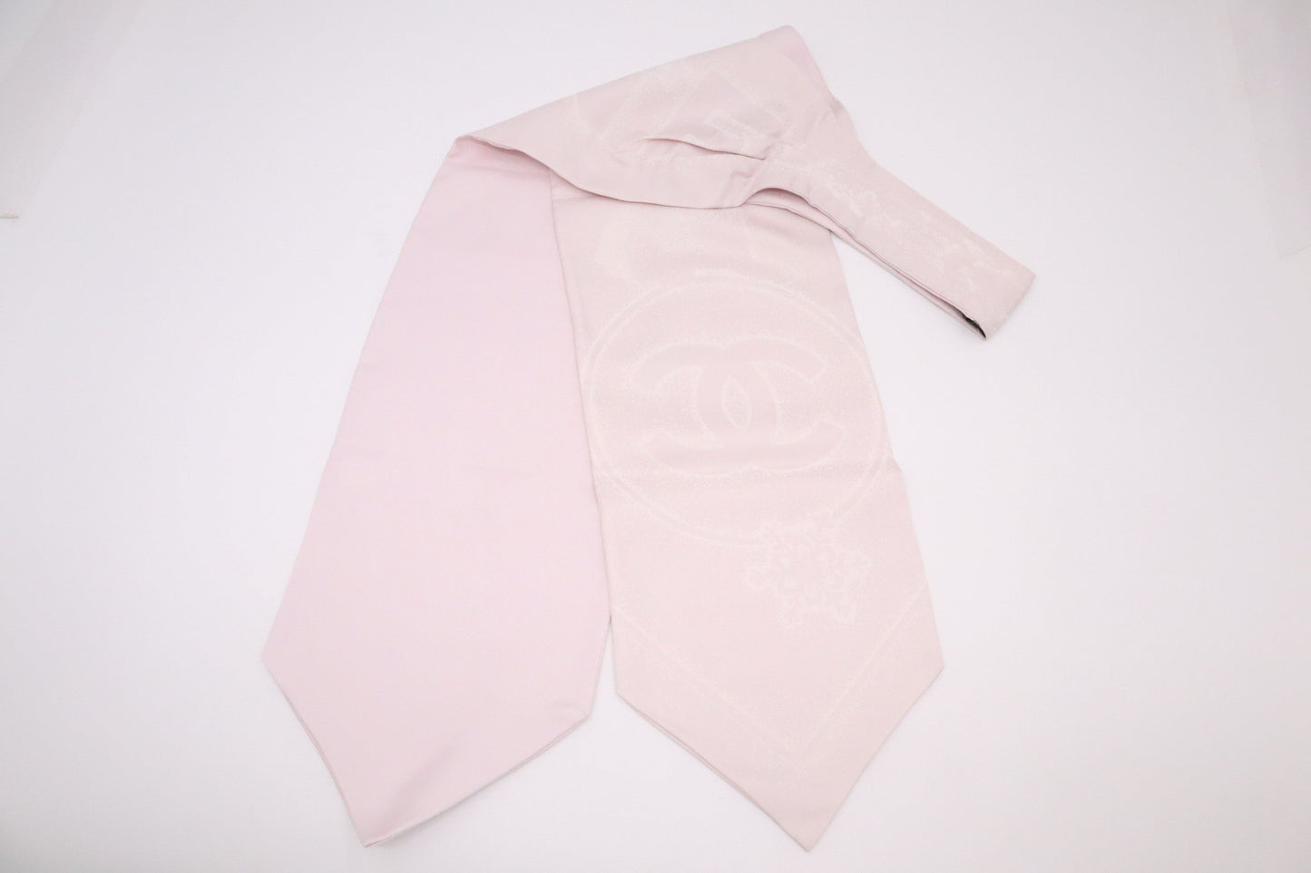 Chanel 'Snowflakes and Stars' Scarf Tie in Pink Silk