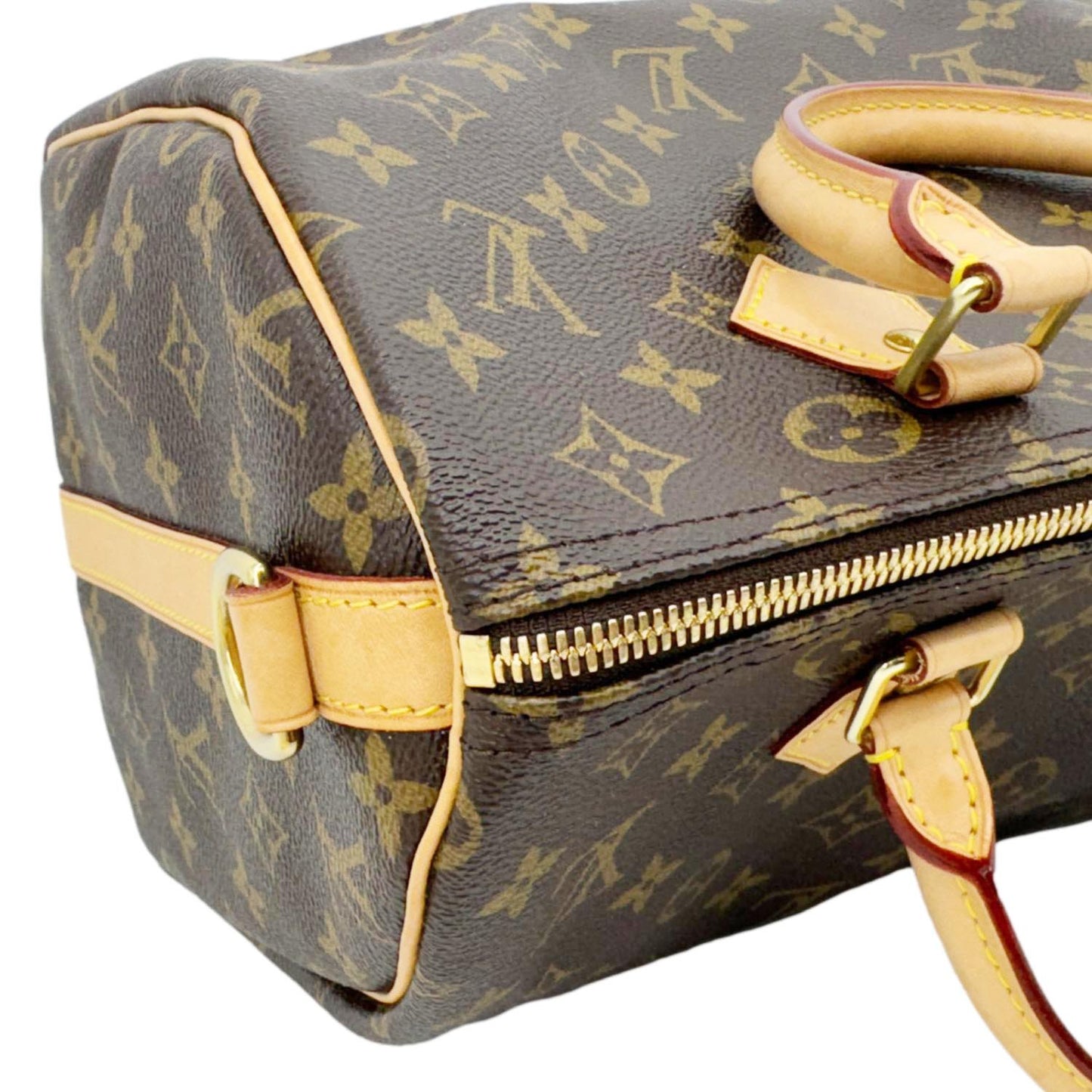 LOUIS VUITTON Speedy 30 Bandouliere Monogram Canvas Crossbody Bag Brown
