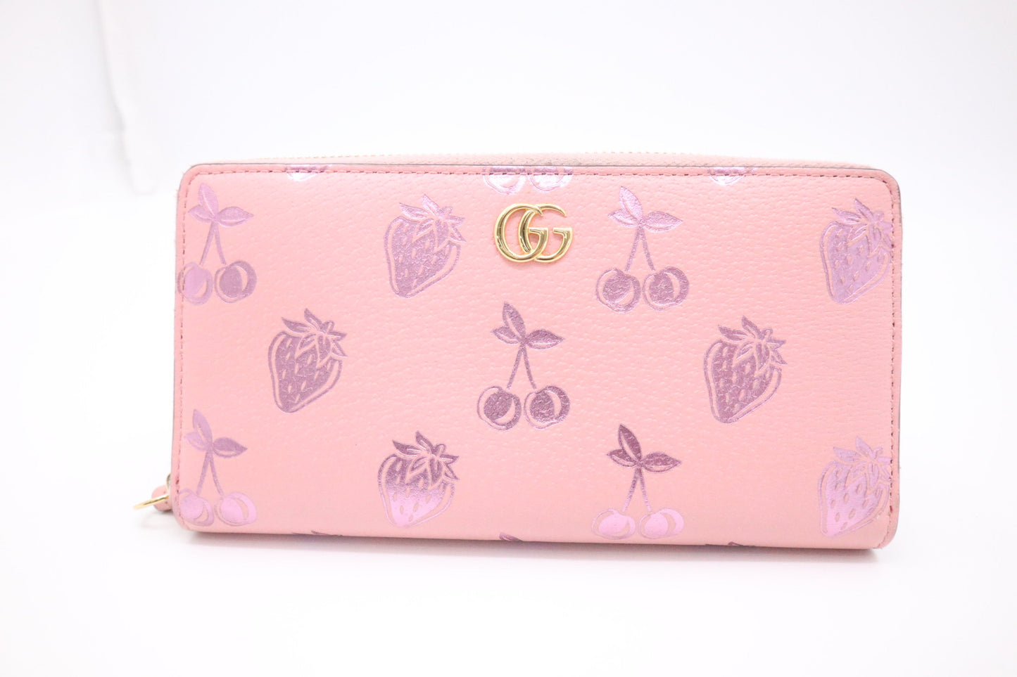 Gucci Long Wallet in Strawberry and Cherry Pink Leather