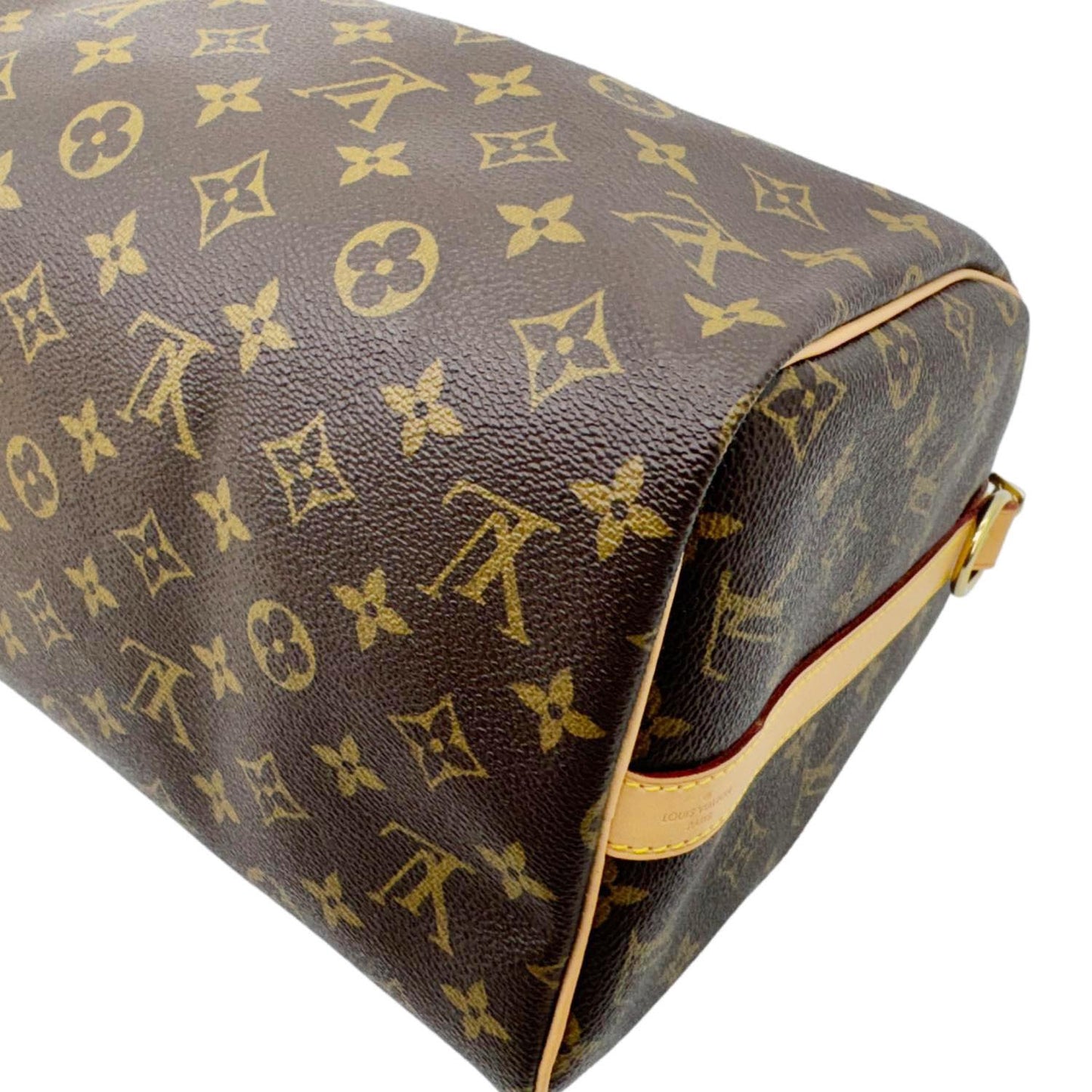 LOUIS VUITTON Speedy 30 Bandouliere Monogram Canvas Crossbody Bag Brown