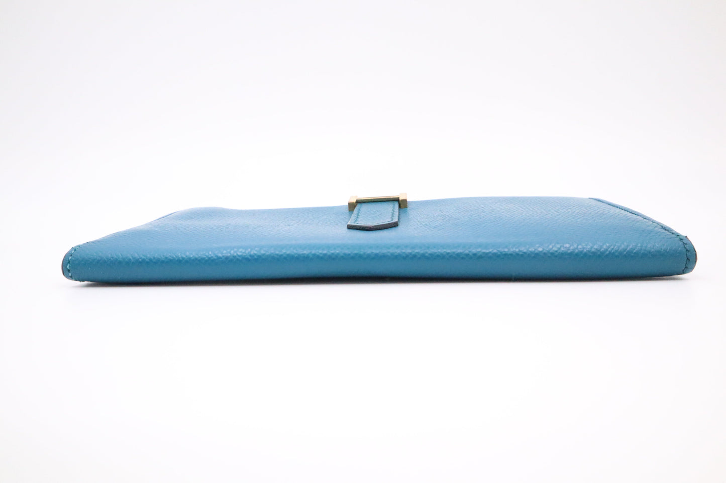 Hermes Bearn Wallet in Blue Leather
