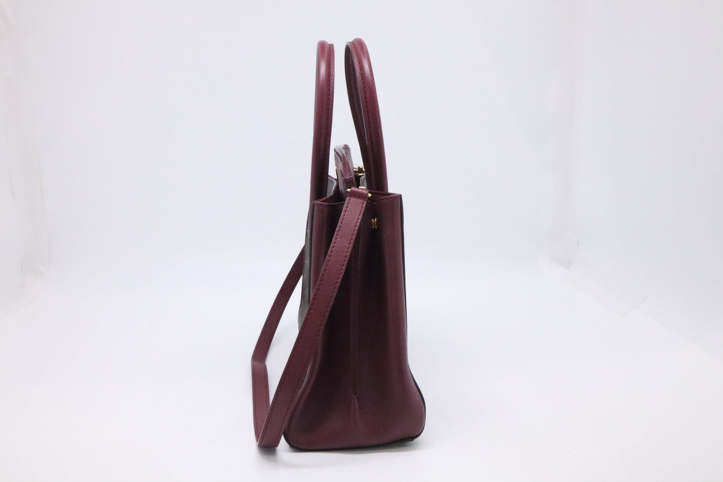 Louis Vuitton Florine Shoulder Bag in Burgundy Leather and Monogram Canvas