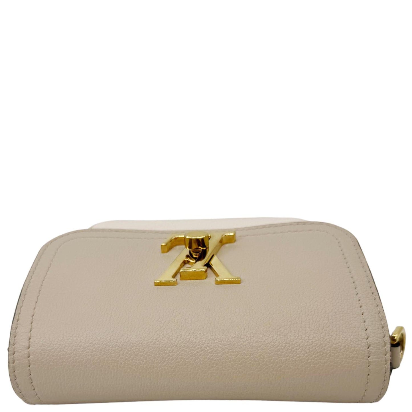 LOUIS VUITTON Lockme Tender Grained Calfskin Leather Shoulder Bag Greige