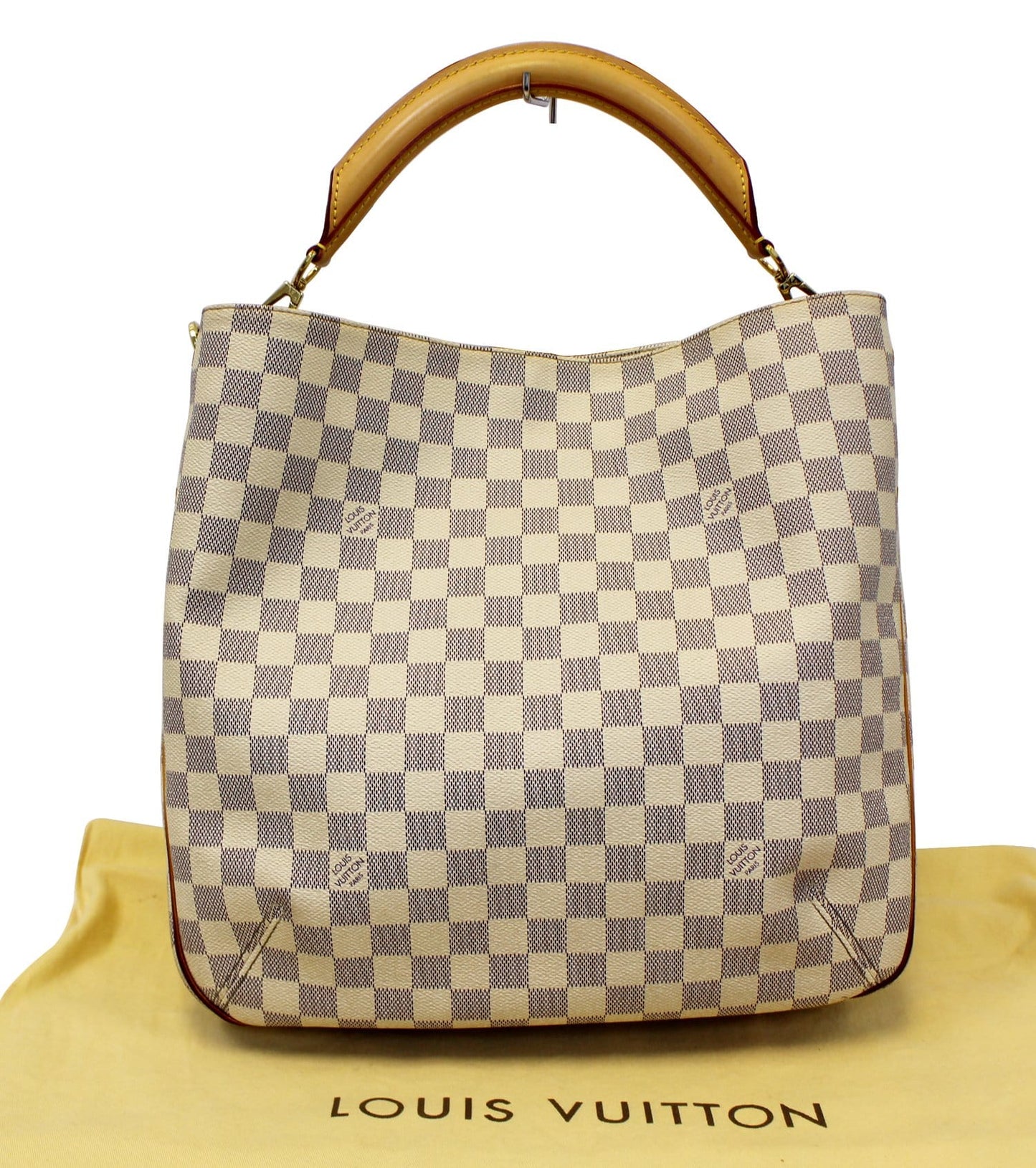 LOUIS VUITTON Damier Azur Canvas Soffi White Shoulder Handbag
