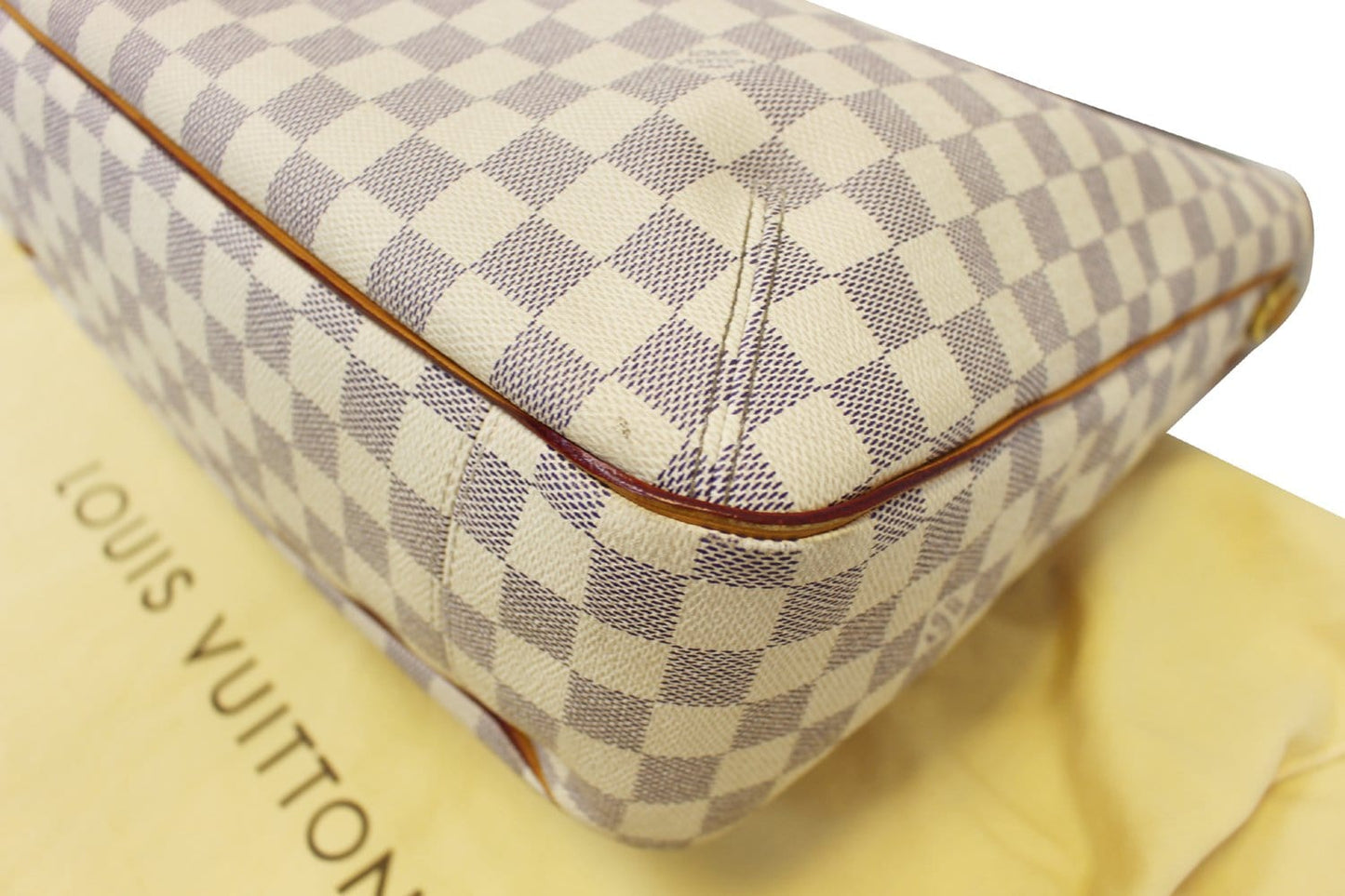 LOUIS VUITTON Damier Azur Canvas Soffi White Shoulder Handbag