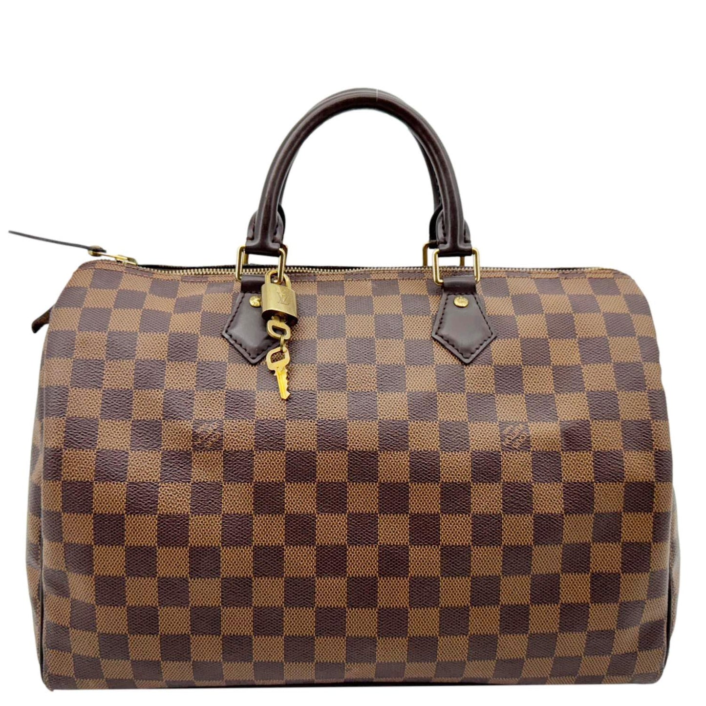 LOUIS VUITTON Speedy 30 Damier Ebene Satchel Bag Brown