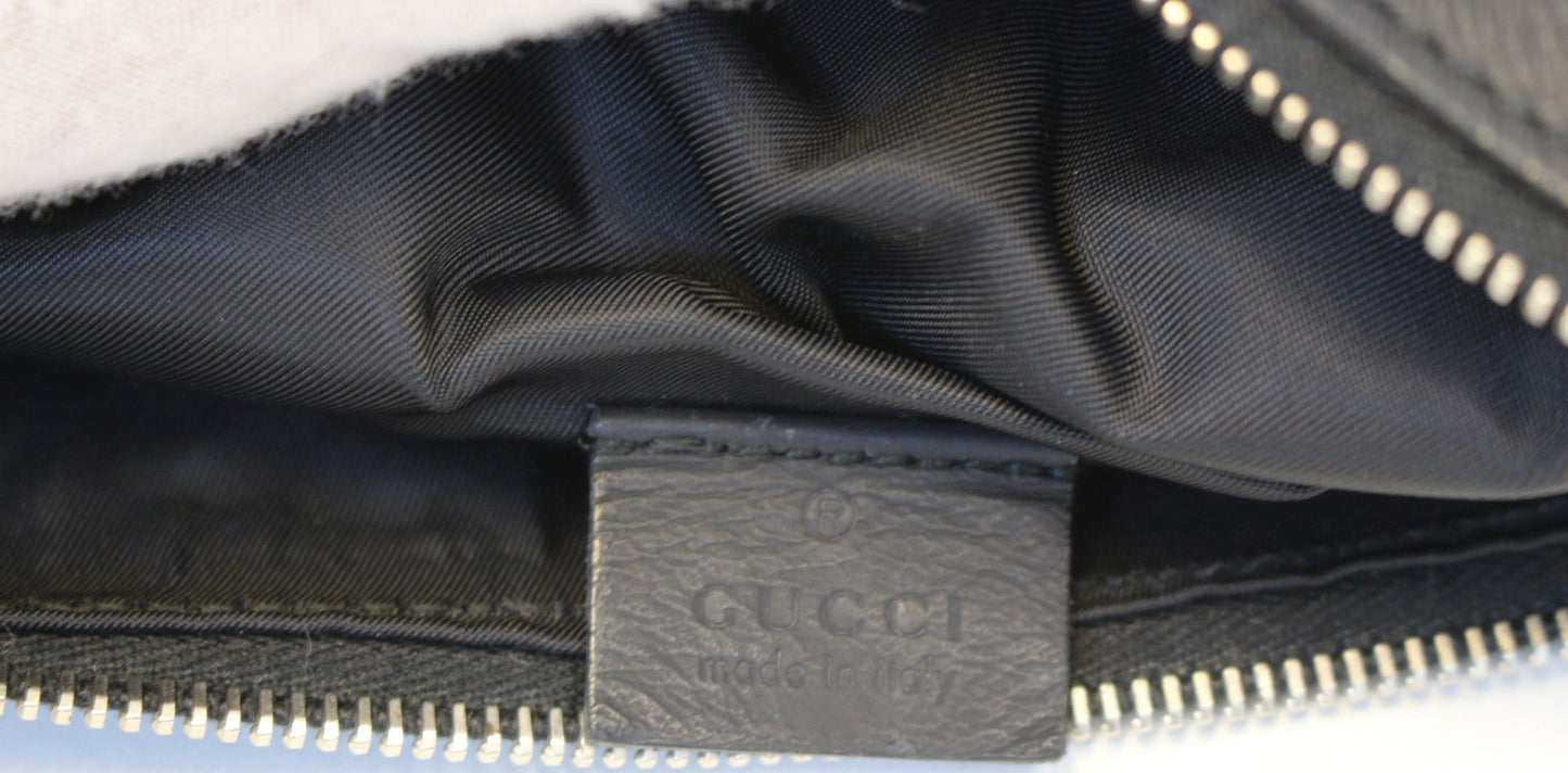 GUCCI GG Guccissima Black Leather Waist Crossbody Bag
