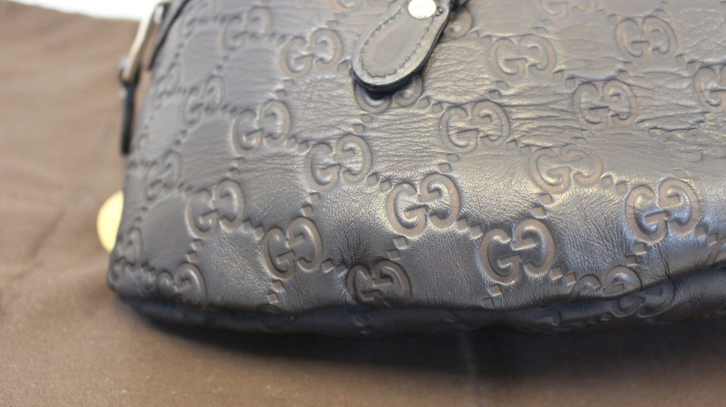 GUCCI GG Guccissima Black Leather Waist Crossbody Bag