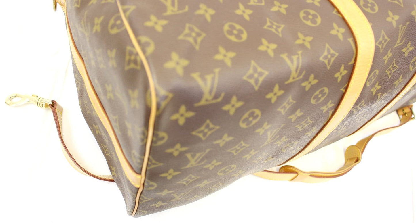 LOUIS VUITTON Monogram Keepall Bandouliere 55 Boston Bag