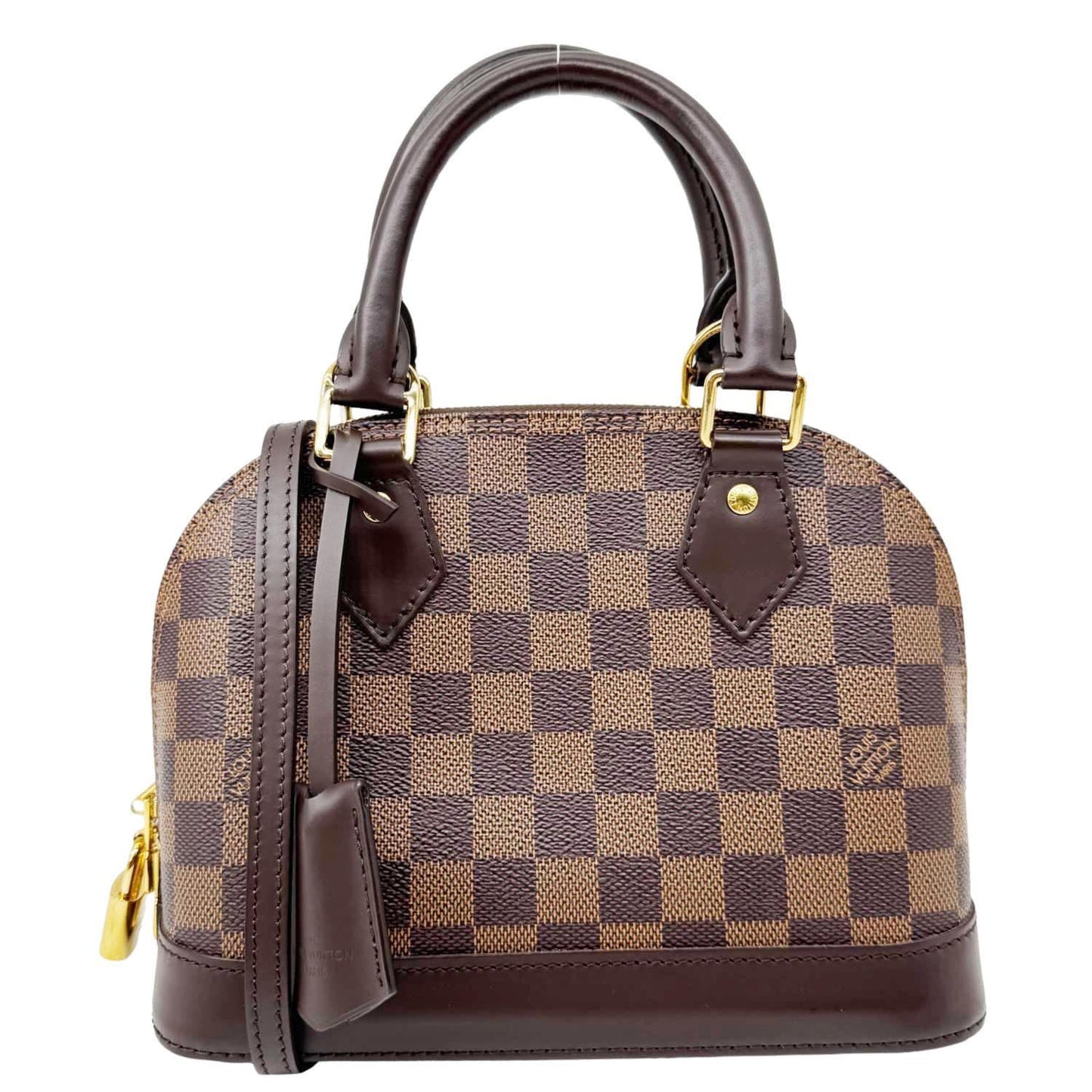 Louis Vuitton Alma BB Damier Ebene Satchel Shoulder Bag Brown