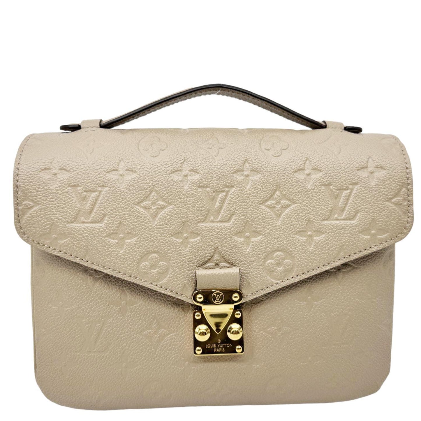 LOUIS VUITTON Metis Pochette Empreinte Leather Crossbody Bag Beige