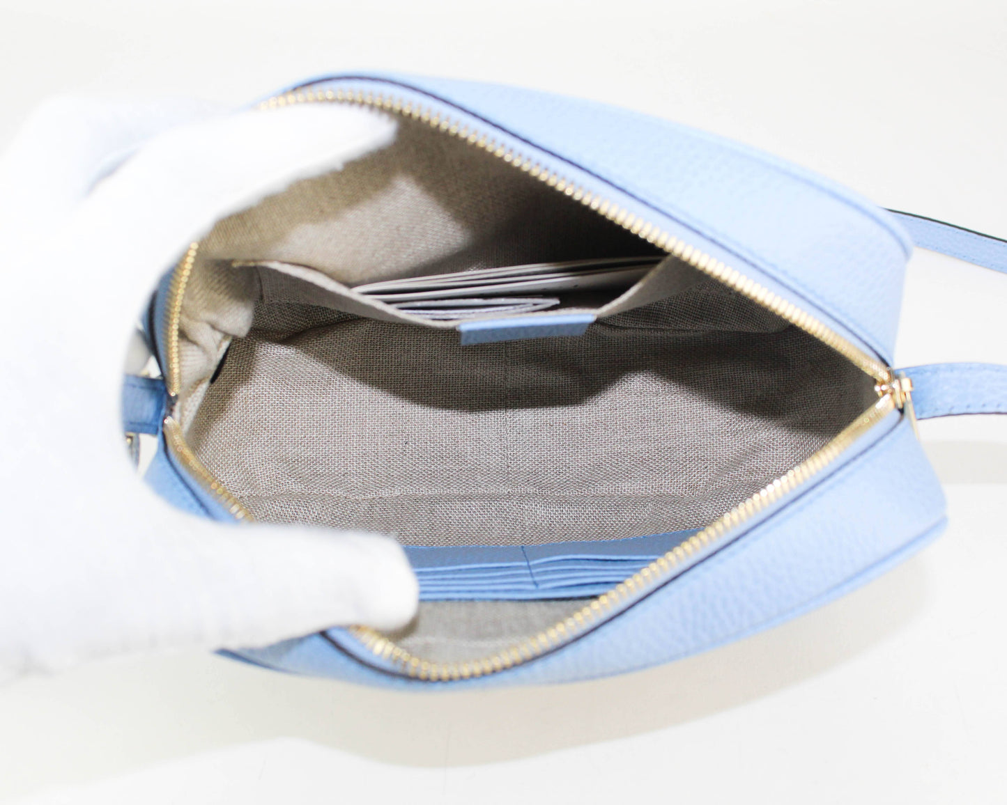 Gucci GG Canvas Bree Bag in Light Blue
