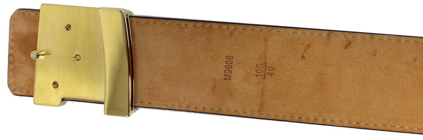 LOUIS VUITTON Monogram Canvas LV Initials Belt Brown
