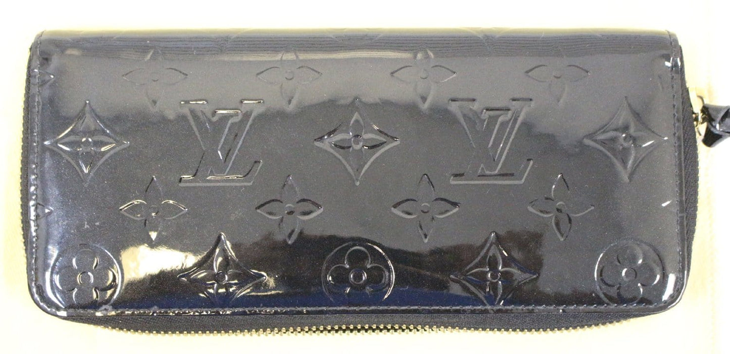 LOUIS VUITTON Black Vernis Clemence Wallet