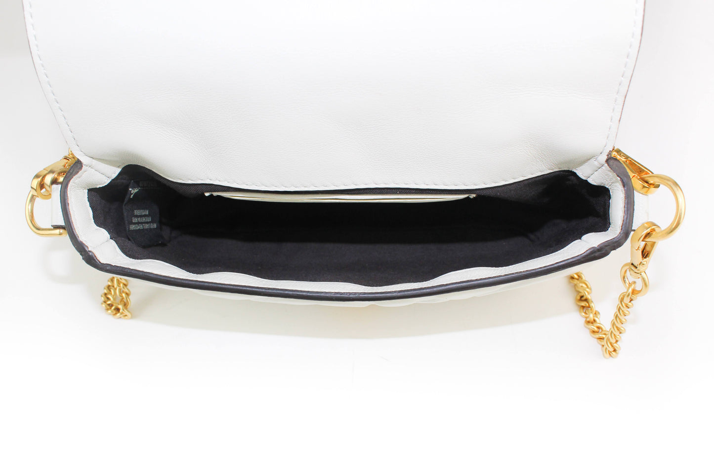 Fendi Leather Mini Baguette Bag in White