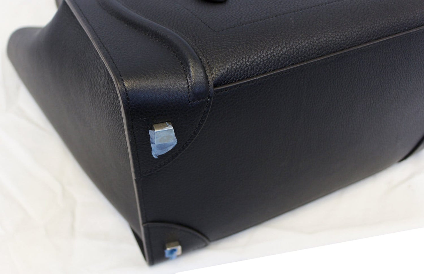 CELINE Drummed Leather Mini Luggage Tote Bag