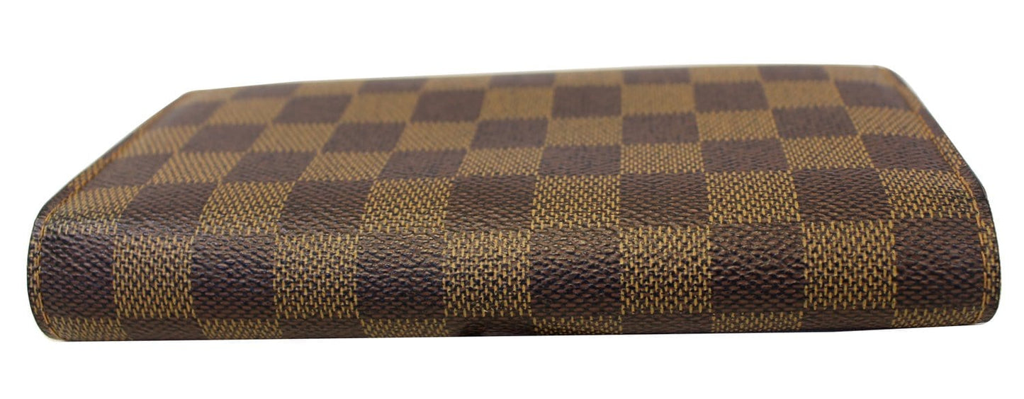 LOUIS VUITTON Damier Ebene Brown Portefeuille Sarah Long Wallet