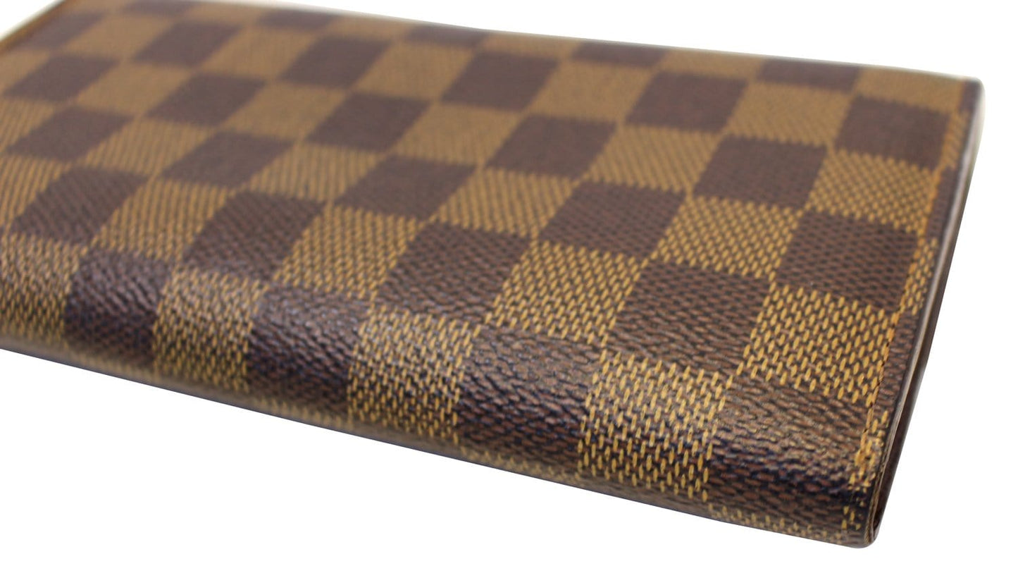 LOUIS VUITTON Damier Ebene Brown Portefeuille Sarah Long Wallet