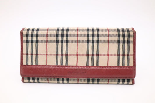 Burberry Bifold Long Wallet in Nova Check Canvas