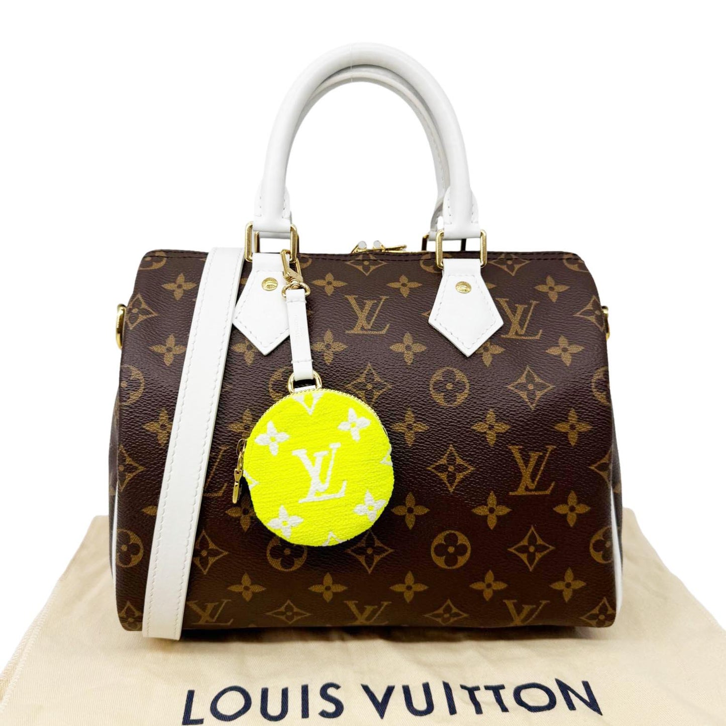 LOUIS VUITTON  Speedy 25 Bandouliere LV Match Monogram Canvas Satchel Bag White