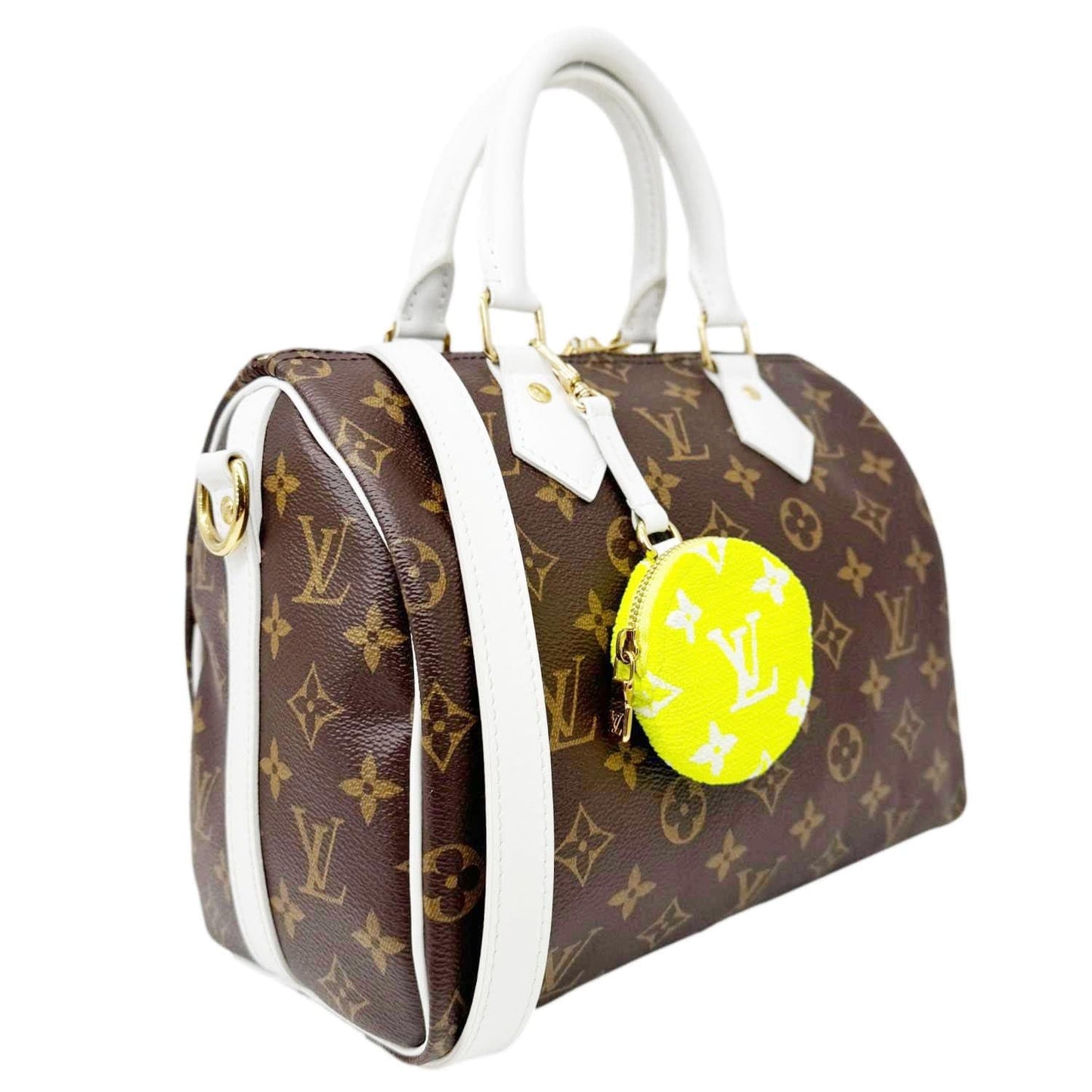 LOUIS VUITTON  Speedy 25 Bandouliere LV Match Monogram Canvas Satchel Bag White