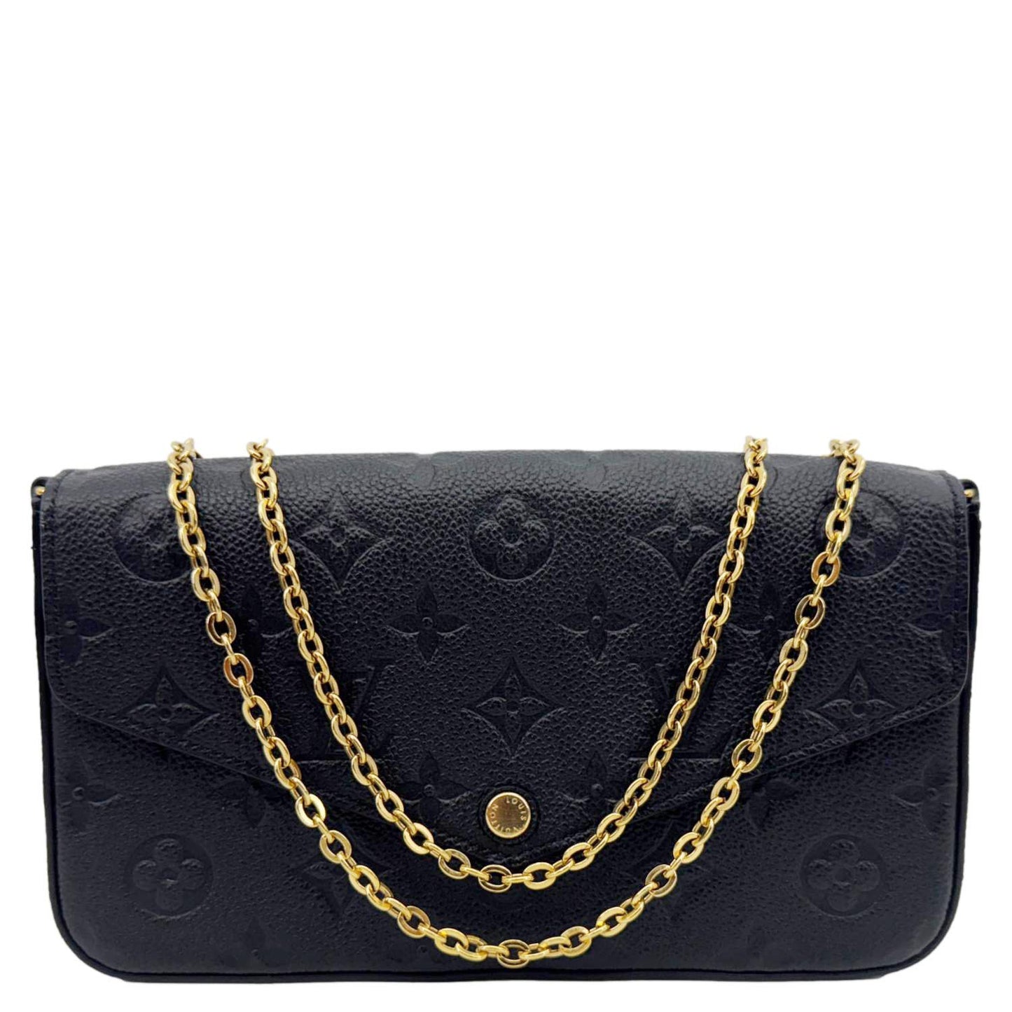 LOUIS VUITTON Felicie Pochette Monogram Empreinte Crossbody Bag Black