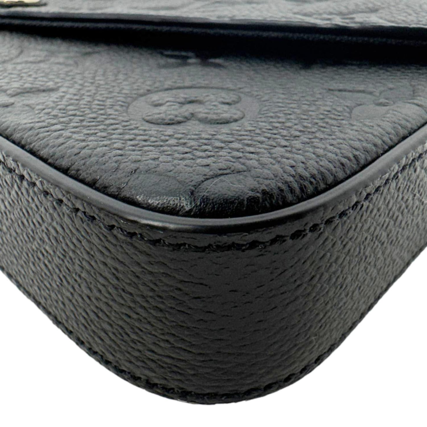 LOUIS VUITTON Felicie Pochette Monogram Empreinte Crossbody Bag Black