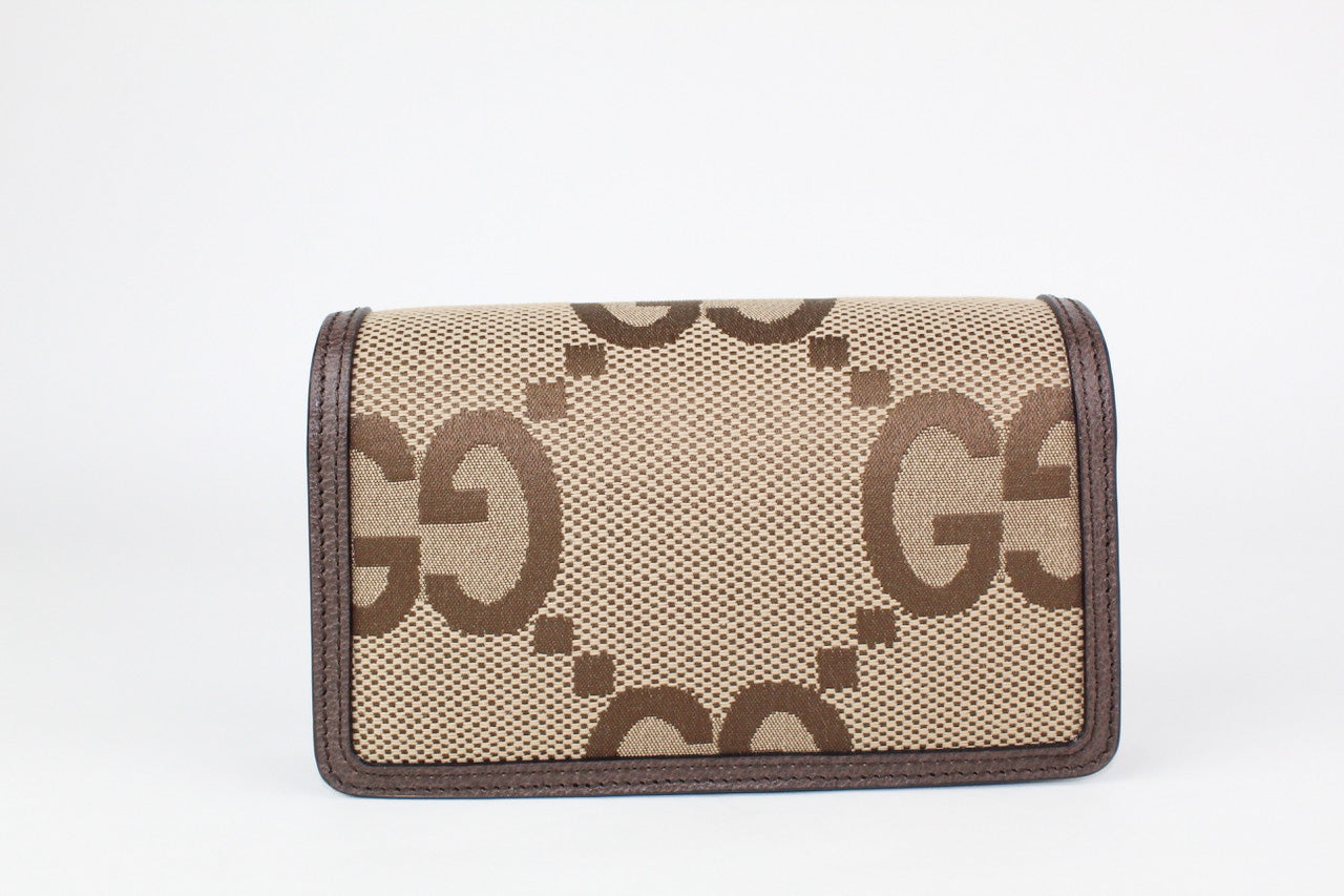 Gucci Dionysus Jumbo GG Super Mini Bag in Camel and Ebony Canvas