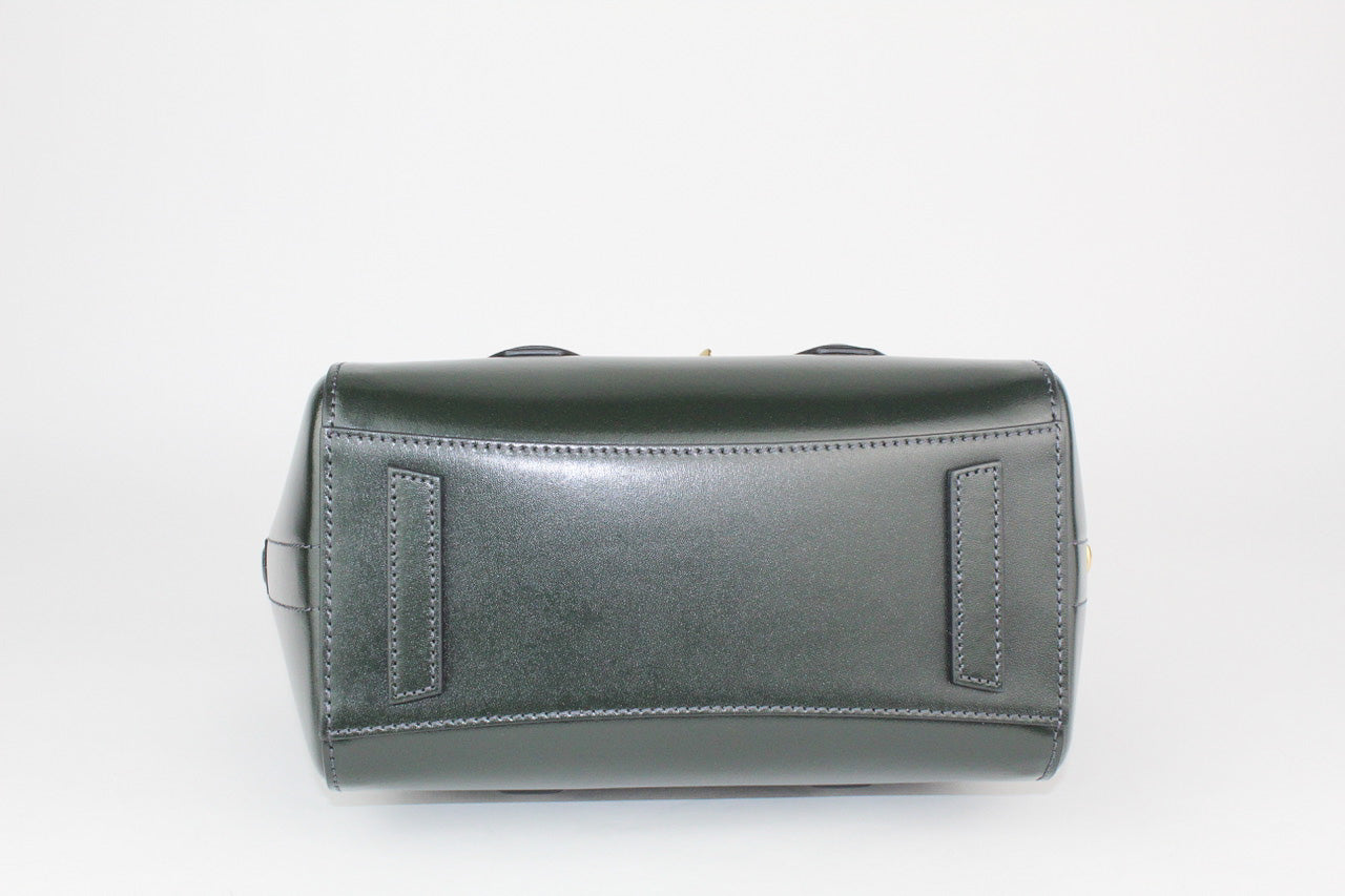 Givenchy Mini Antigona Lock Bag in Green Forest Box Leather
