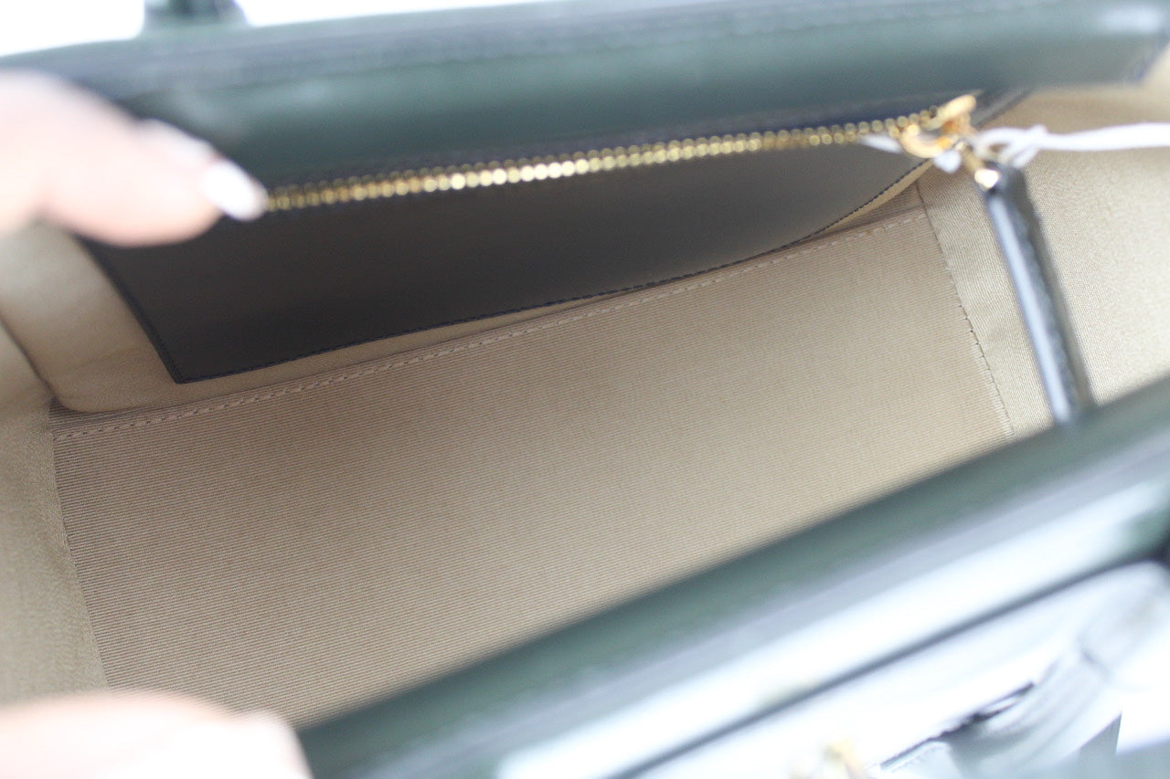 Givenchy Mini Antigona Lock Bag in Green Forest Box Leather