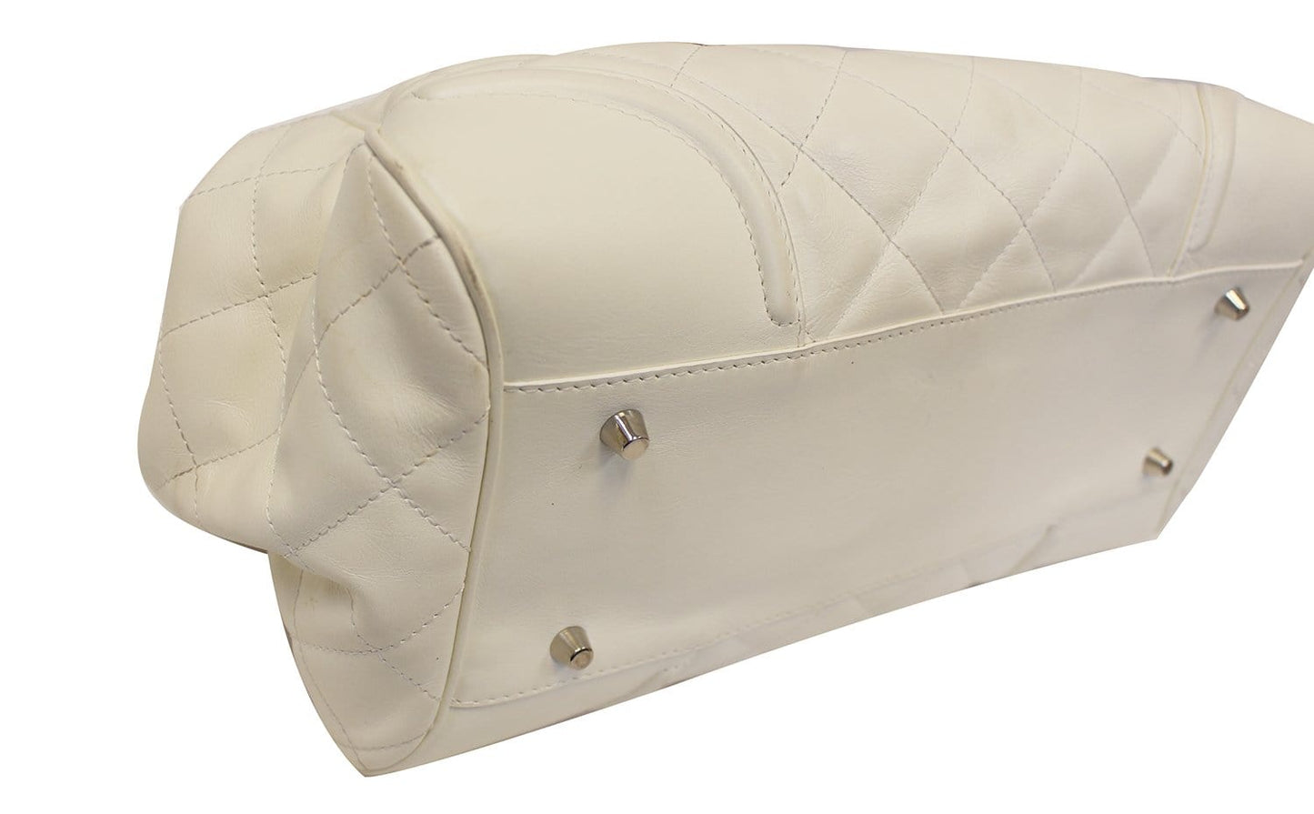 BURBERRY White Quilted Leather Montgomery Satchel Shoulder Bag - Last Call