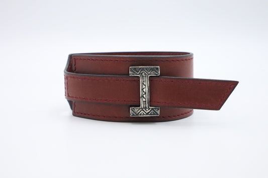 Hermes Artemis Bracelet in Brick Red Leather