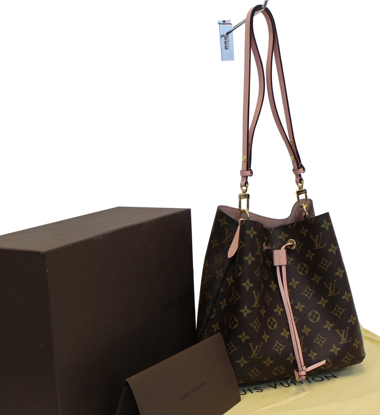 LOUIS VUITTON Monogram Canvas NeoNoe Shoulder Bag Rose Ballerine