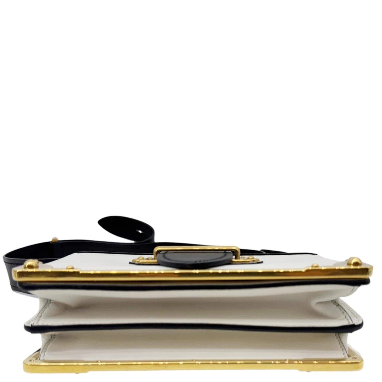 PRADA Cahier City Large Calf Saffiano Leather Shoulder Bag White
