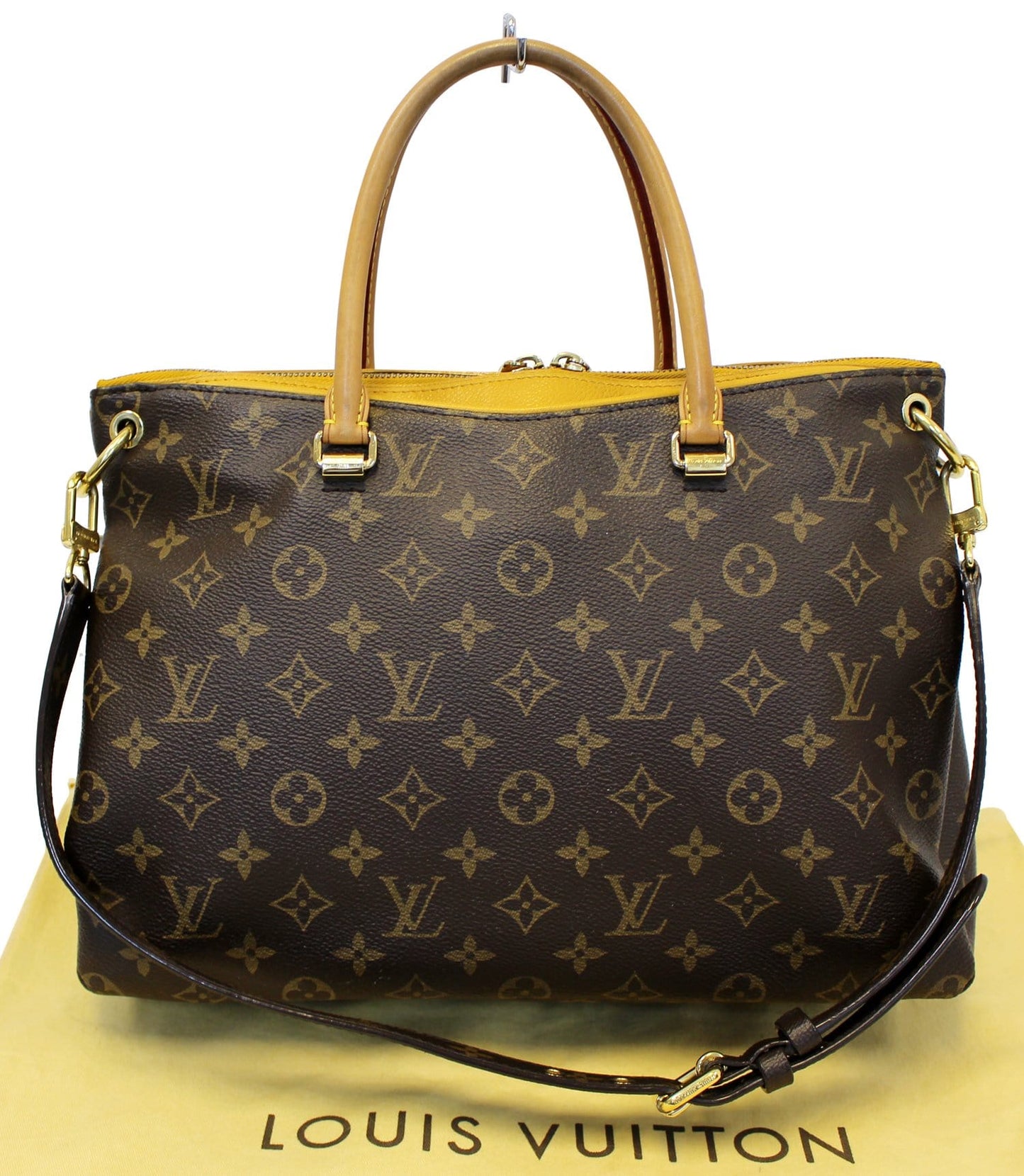 LOUIS VUITTON Safran Monogram Canvas Pallas 2Way Shoulder Bag