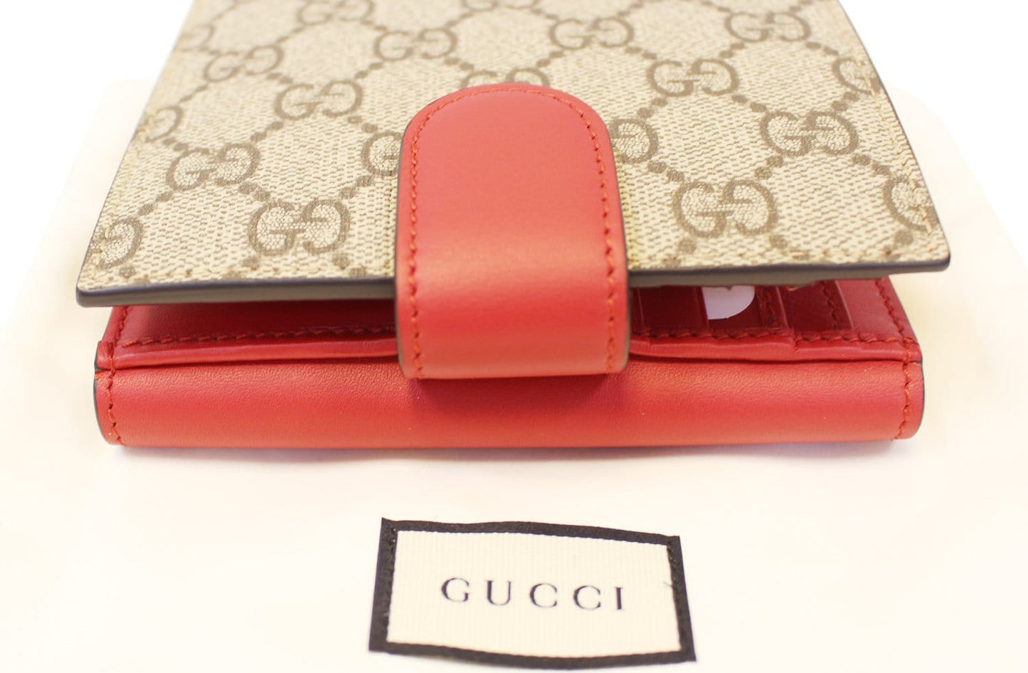 GUCCI GG Supreme French Flap Wallet Pearl Studded  431480