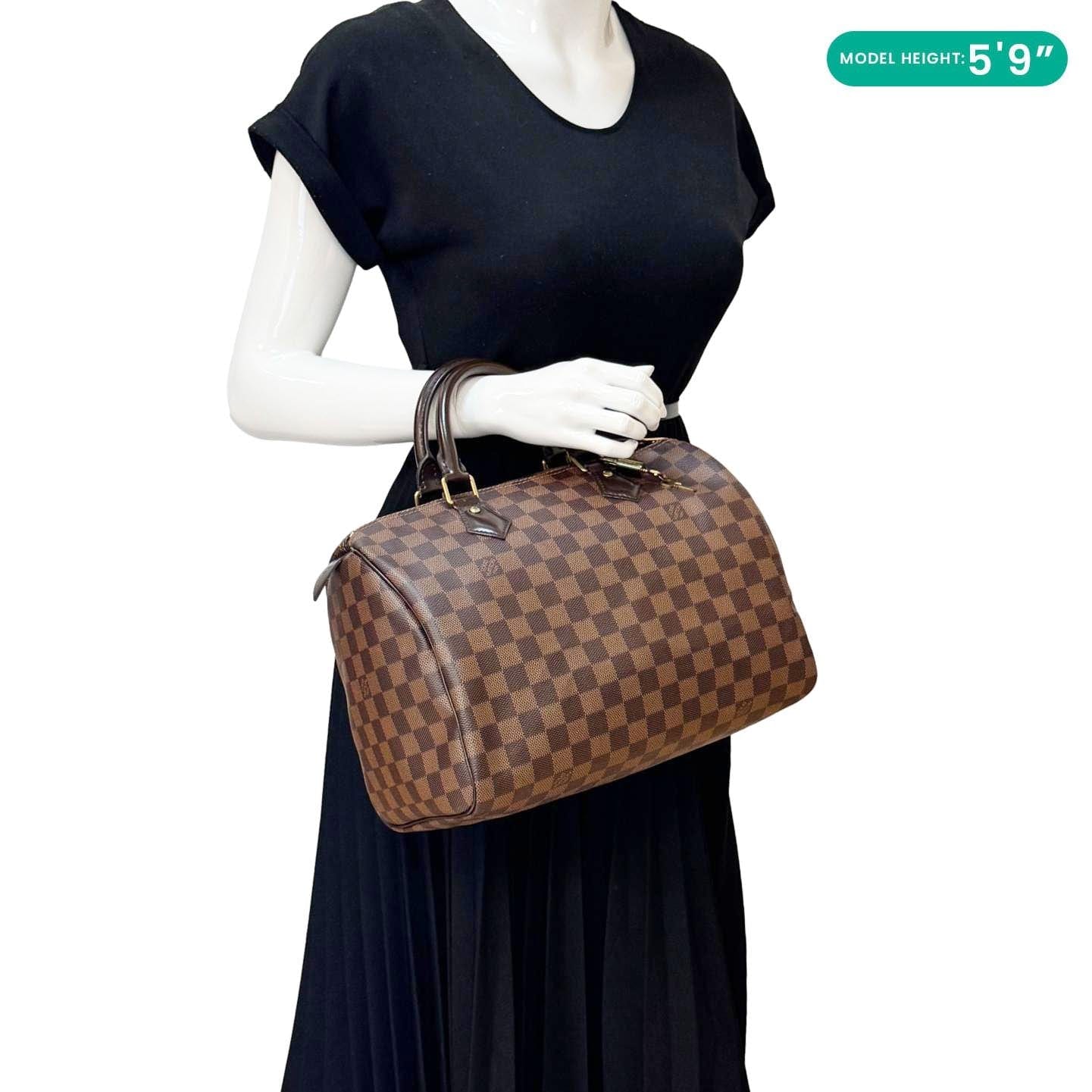 LOUIS VUITTON Speedy 30 Damier Ebene Satchel Bag Brown