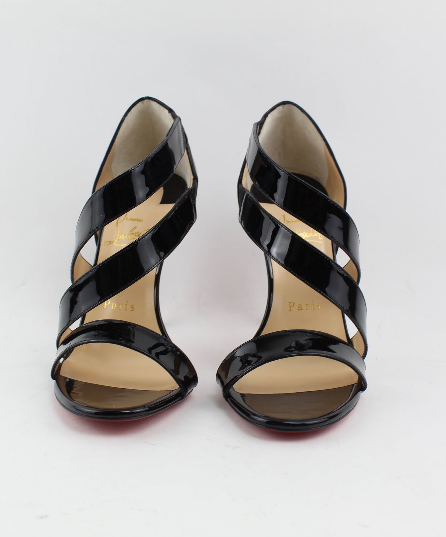 CHRISTIAN LOUBOUTIN BLACK WORLD COPINE 100 SIZE 37