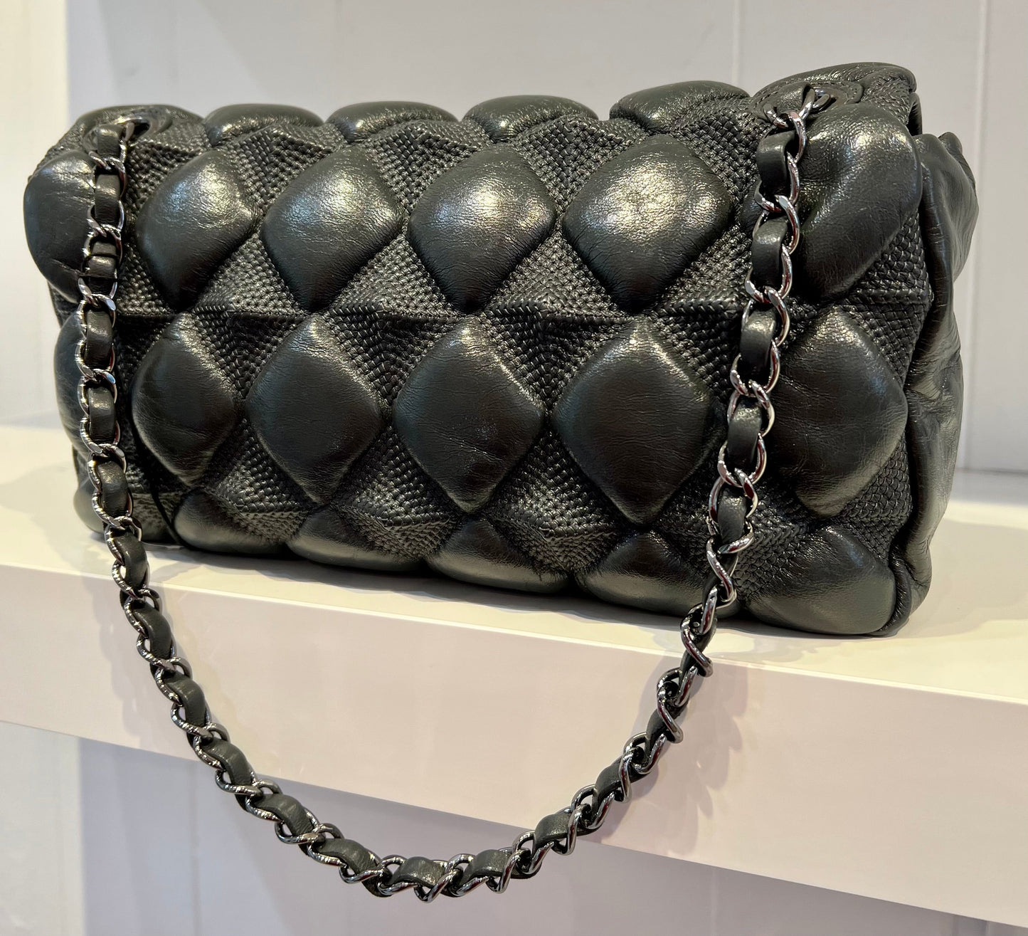 CHANEL Bubble Flap Lambskin Bag