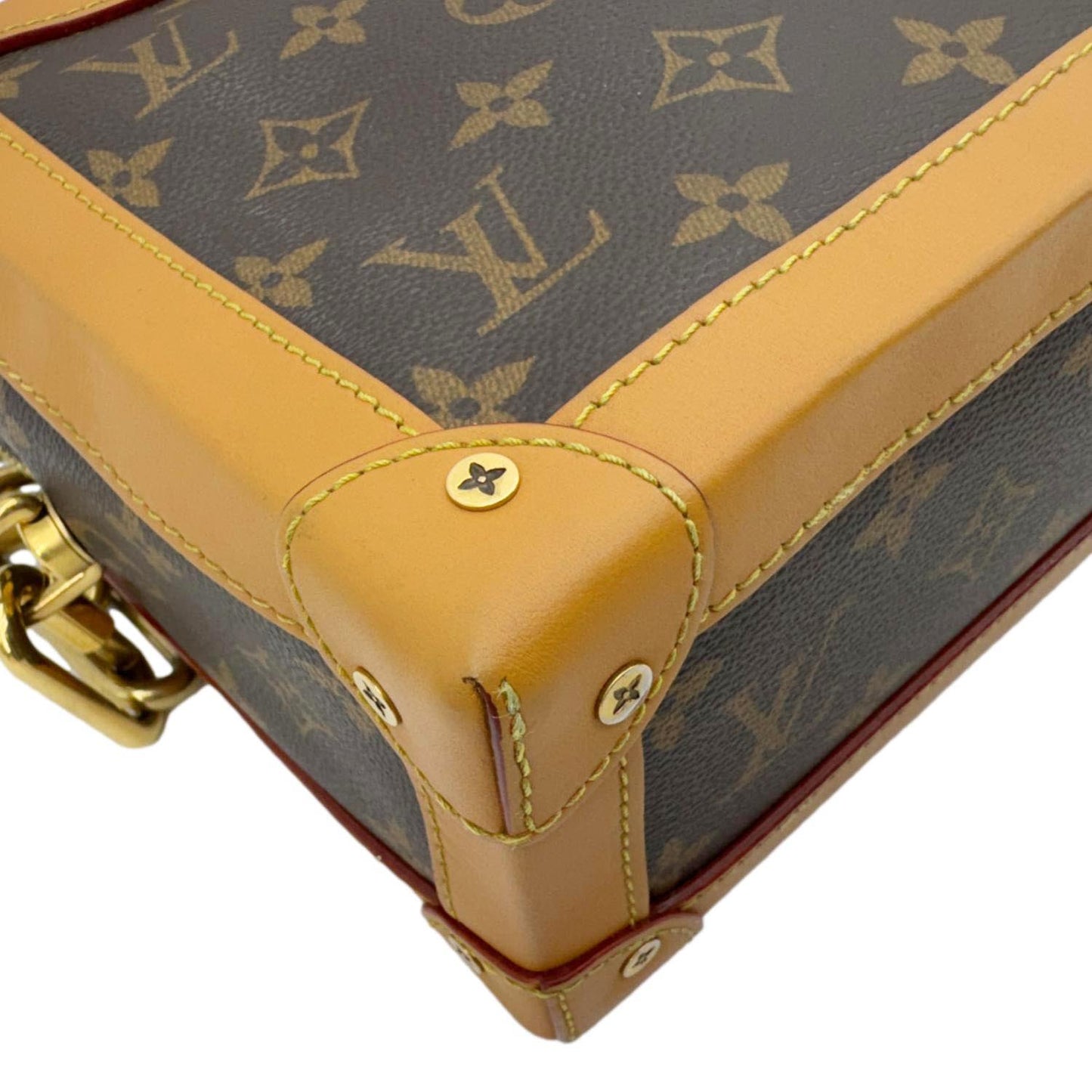 LOUIS VUITTON Soft Trunk Monogram Canvas Shoulder Bag Brown