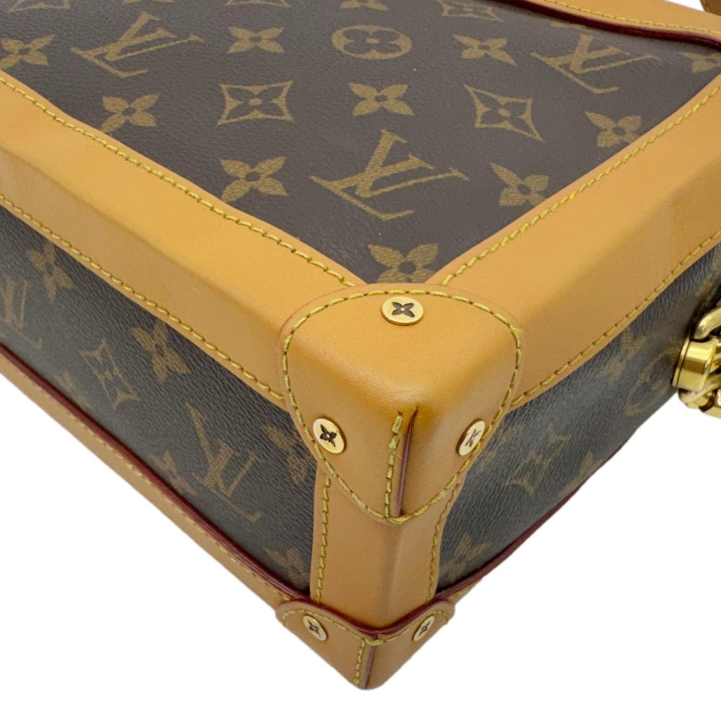 LOUIS VUITTON Soft Trunk Monogram Canvas Shoulder Bag Brown