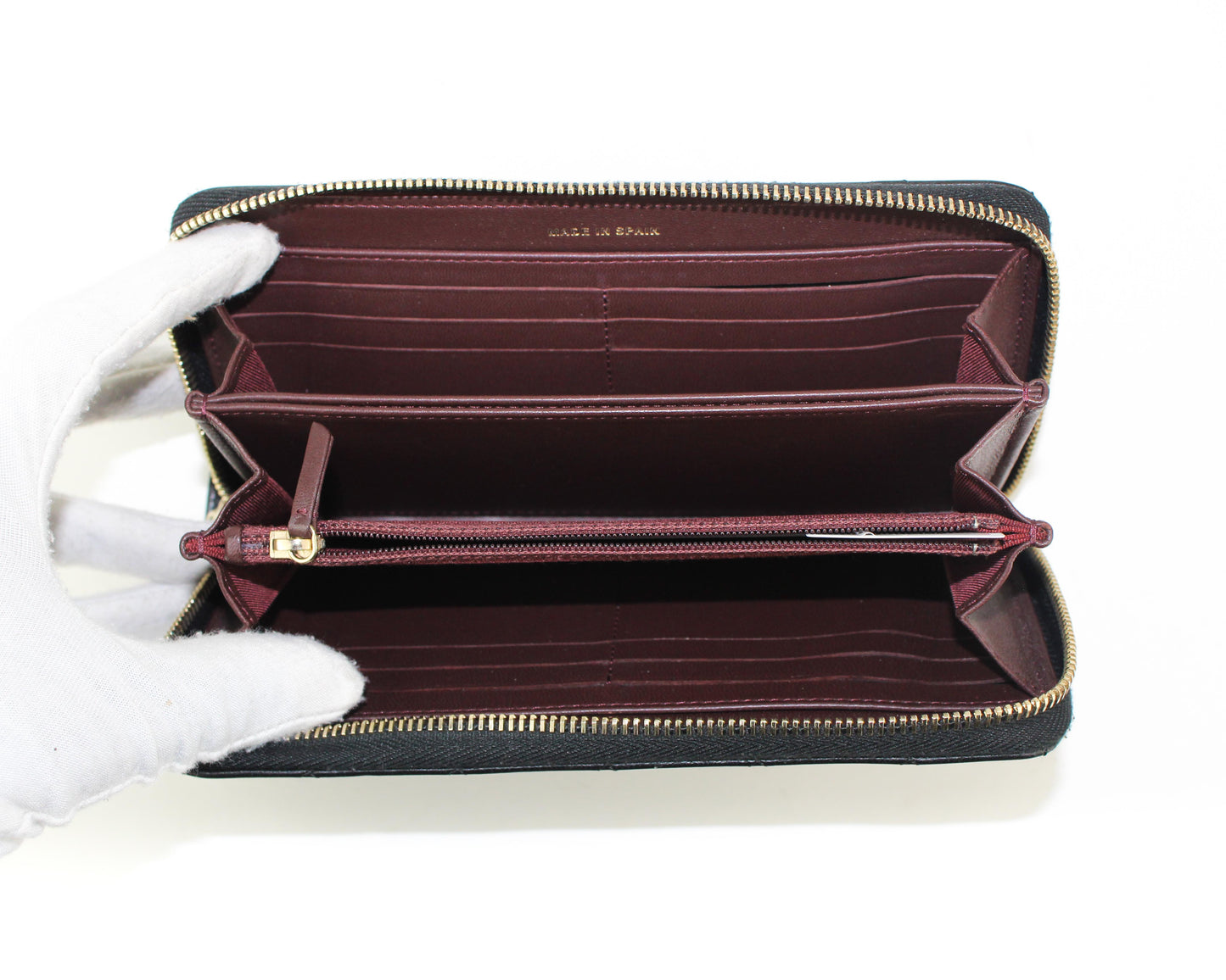 Chanel Lambskin Quilted Zip Wallet