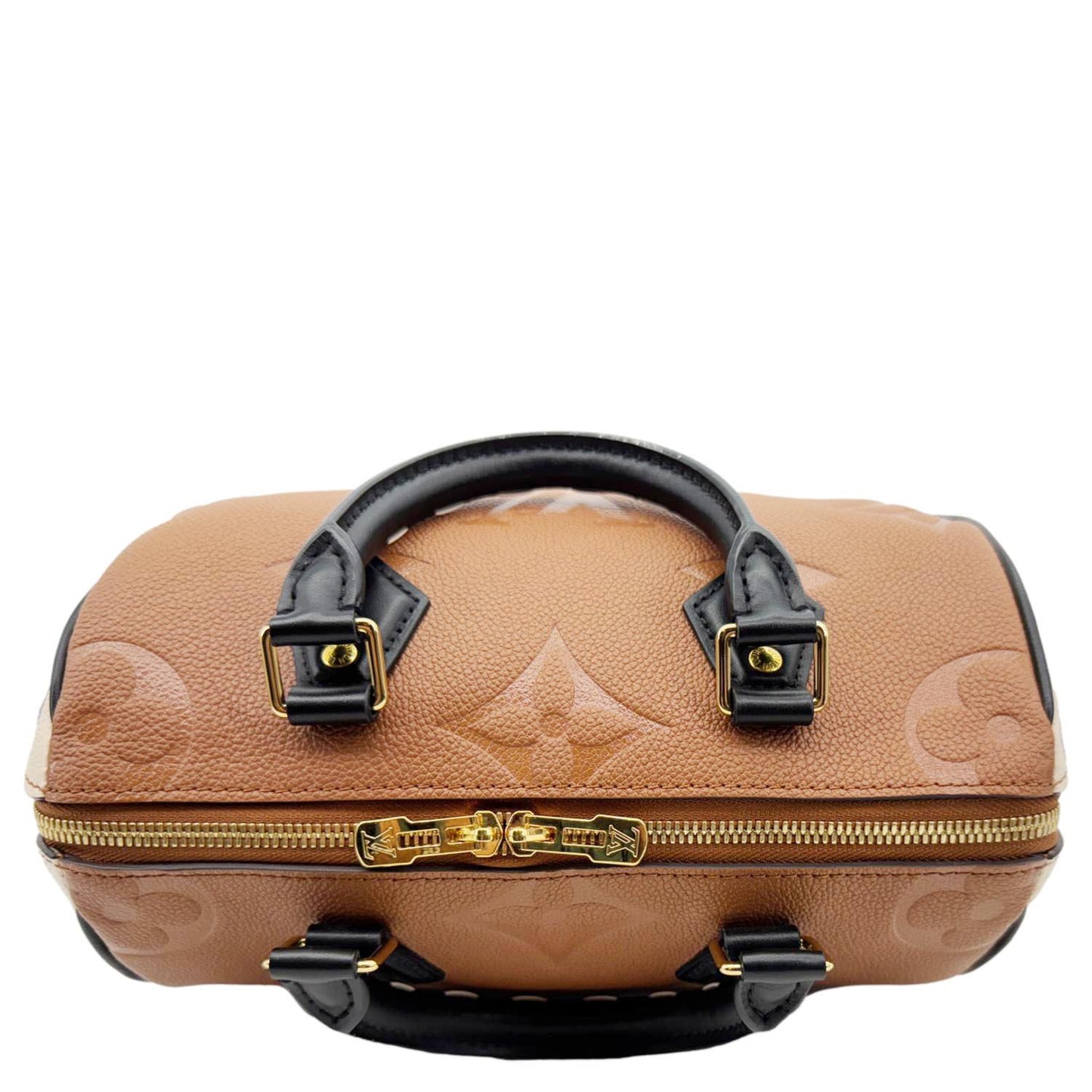 LOUIS VUITTON Speedy 25 Bandouliere Wild at Heart Monogram Empreinte Shoulder Bag Camel