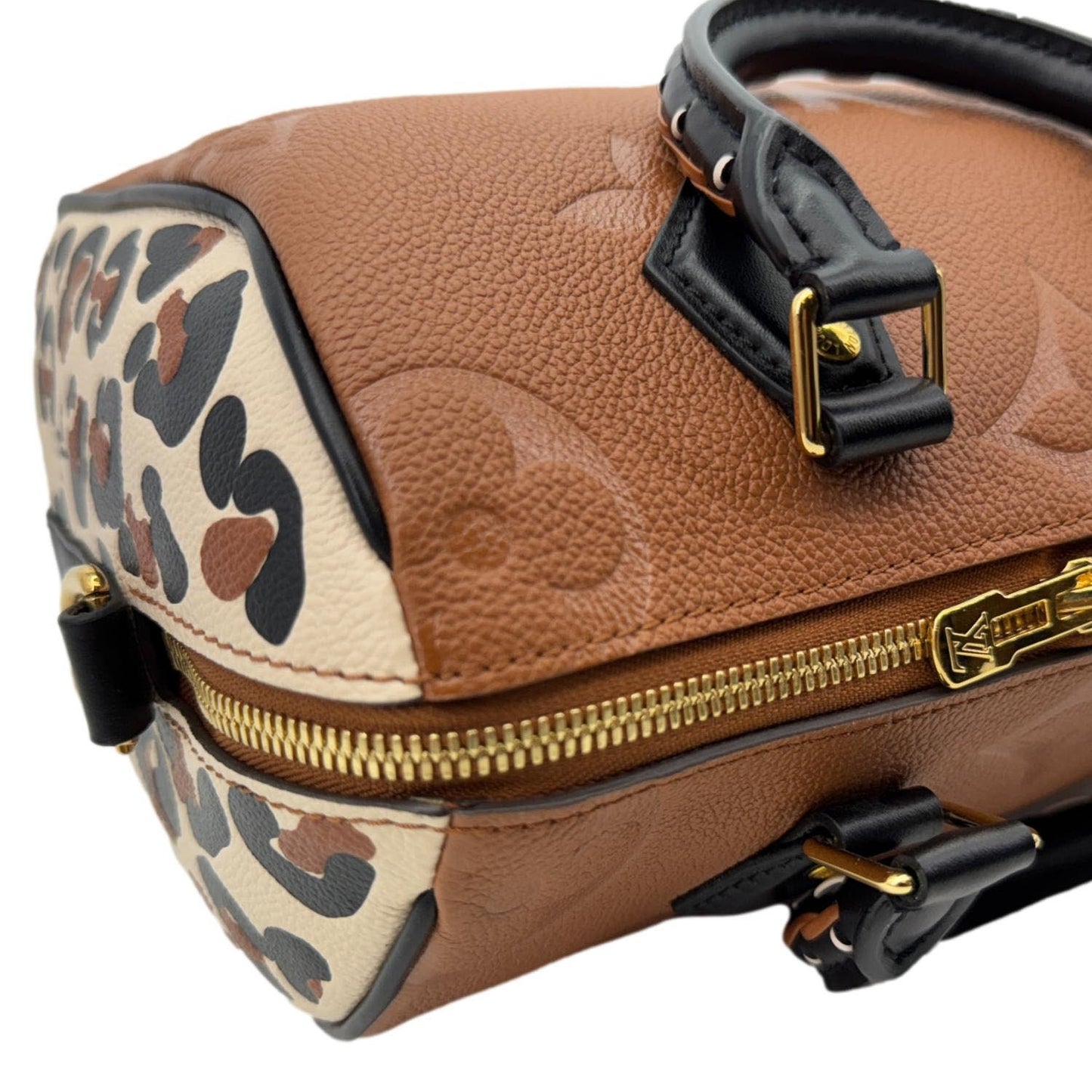 LOUIS VUITTON Speedy 25 Bandouliere Wild at Heart Monogram Empreinte Shoulder Bag Camel