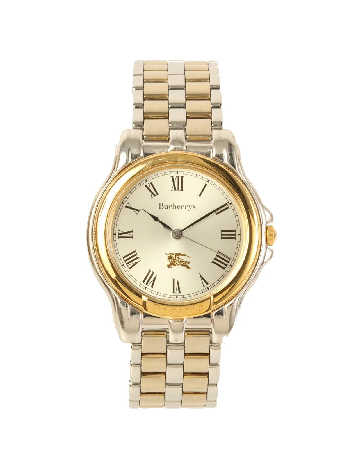 Luxury Burberry Round Logo Face Watch Silver/Gold