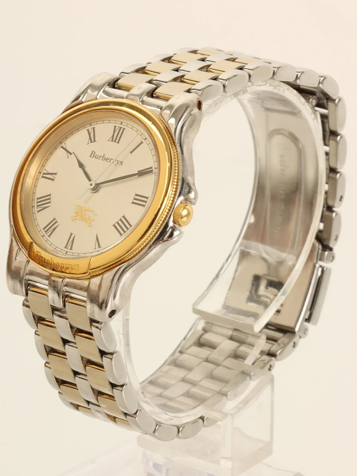 Luxury Burberry Round Logo Face Watch Silver/Gold